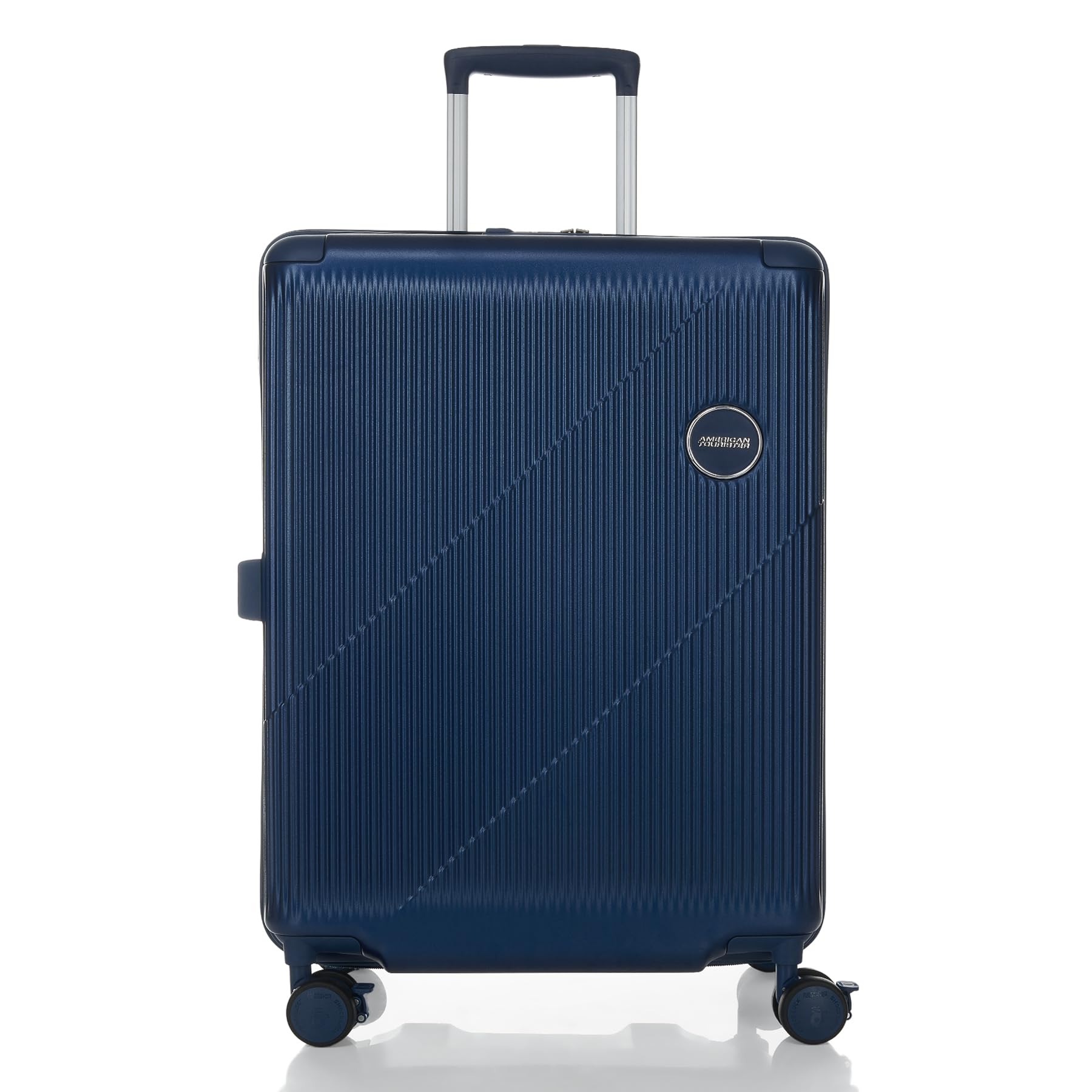 american tourister Alcove+ 67 CM Medium Luggage Bag with TSA Lock & 8 Wheels Hard PC Check-in Suitcase/Trolley Bag for Travel/Holiday/Travel Bag with Double Spinne Wheels for Men & Women- Blue-picture-10