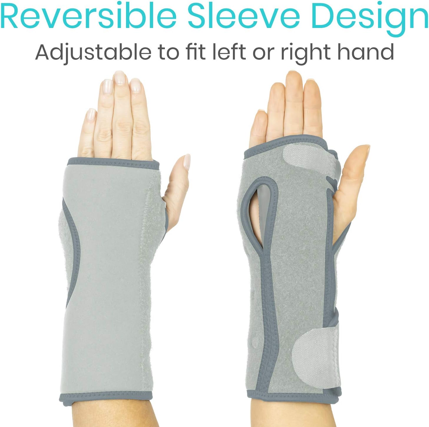 Vive Night Wrist Splint Brace - Left, Right Hand Sleep Support Wrap - Cushion Compression Arm Stabilizer for Carpal Tunnel, Men, Women, Kids, Sleep, Tendonitis, Athletic Sports Pain (Gray) : Health & Household