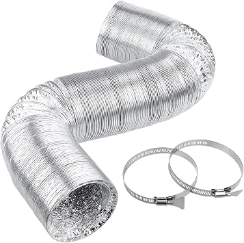 Cenipar Dryer Vent Hose-4 Inch Ducting Vent Hose Flexible Aluminum Foil Non-Insulated 4 Inch 10 Feet with 2 Clamps