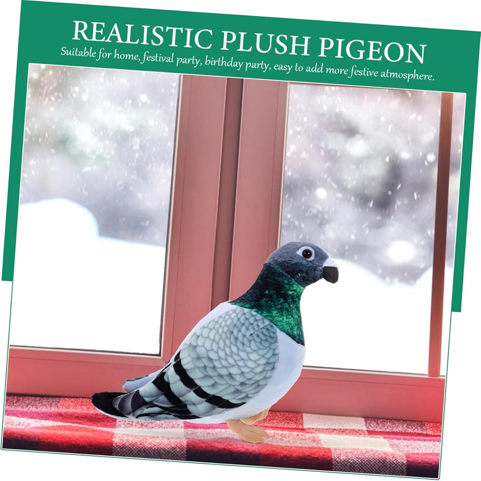 Pigeon Toy, Realistic Stuffed Pigeon Bird Soft Plush Toy for Bedtime Companion and Educational Play, for Birthdays and Special Occasions 1