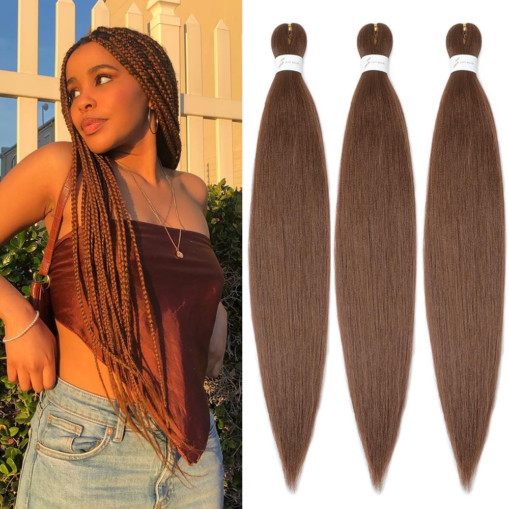 YDDM Capelli Per Treccine Africane Rosa Extension Treccine Texture Yaki Easy Install per Principianti 20 Pollici 3 Pezzi Capelli Leggeri e Naturali per Box Braids, Twist e Crochet — view 53