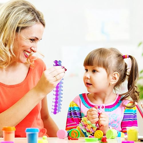 Miniatura 6 de Sumind 6 piezas de oruga - Juguete elástico para ansiedad, operación de Navidad, artículos a granel, juguete sensorial luminoso, cuerda elástica