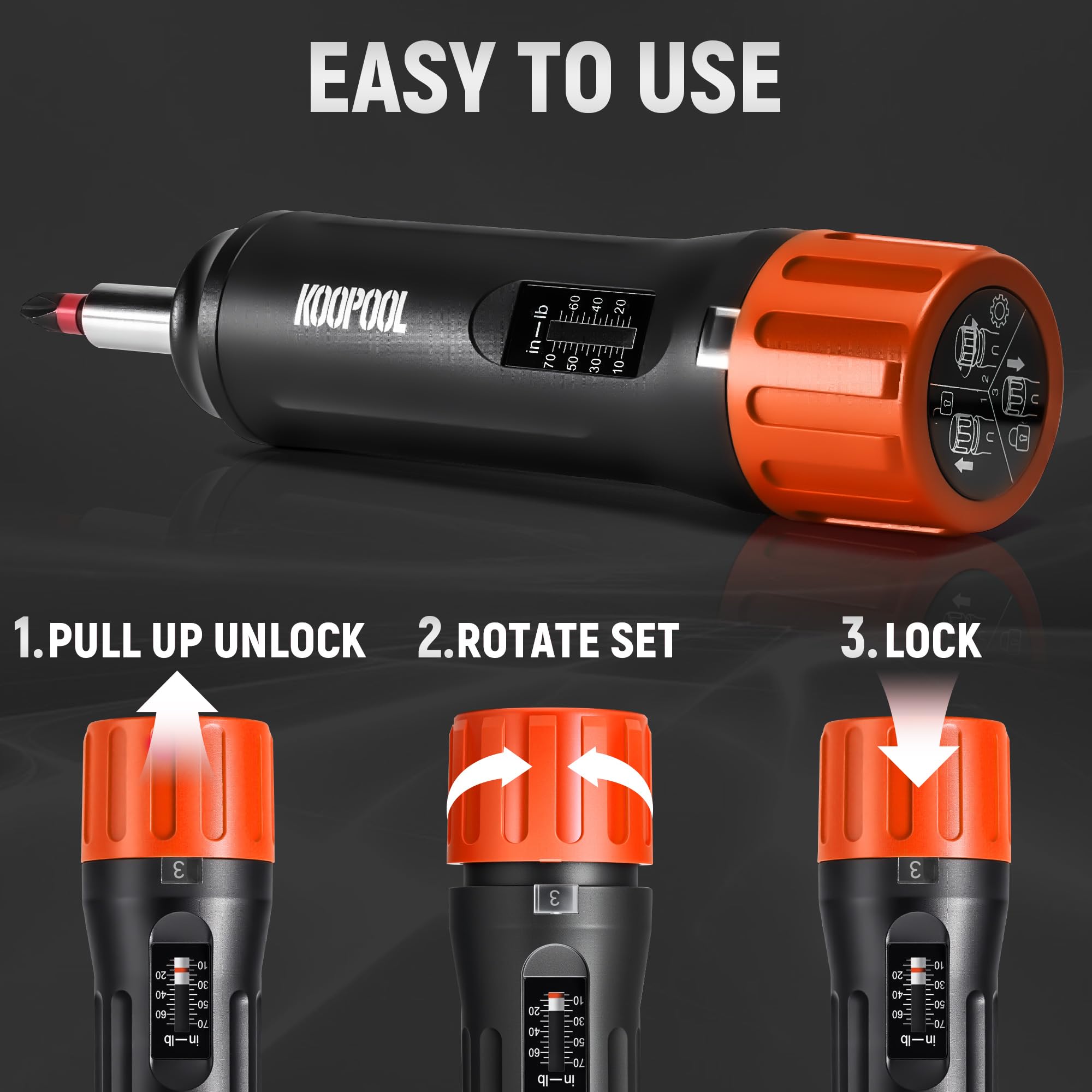 Set di 46 cacciaviti dinamometrici, attacco da 1/4", 10-170 pollici, include 40 punte S2 e 5 cacciaviti CR-V, kit chiave dinamometrica regolabile per elettronica, bici, fai da te e riparazione