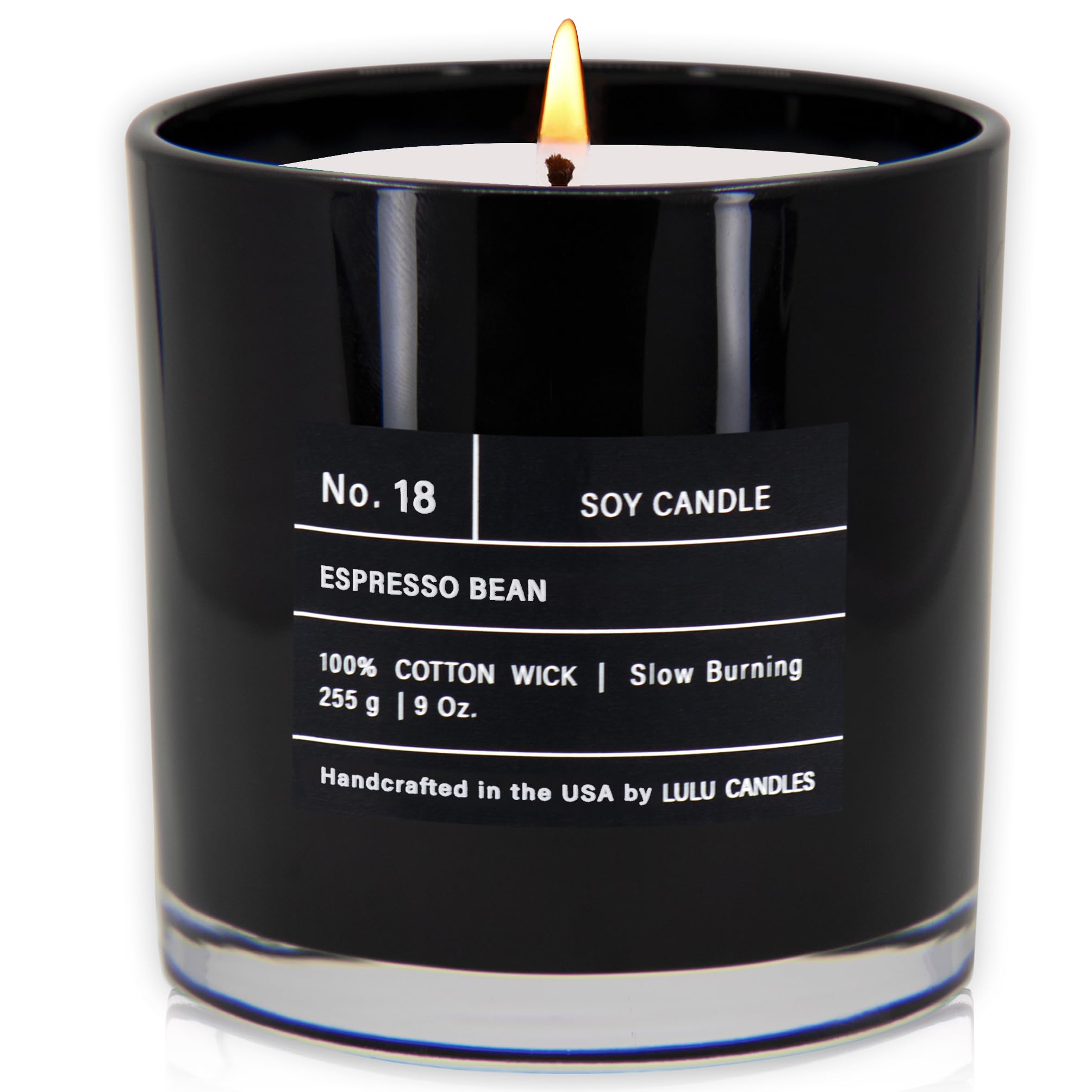 Lulu Candles | Fasola espresso | Luksusowa świeca zapachowa w słoiku sojowym | Ręcznie nalewana w USA | Wysoce pachnąca i trwała (255 g)