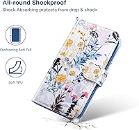 Vista 4 de ULAK Funda tipo cartera compatible con iPhone 13 para mujer, piel sintética de alta calidad con tarjetero, función atril, funda tipo cartera