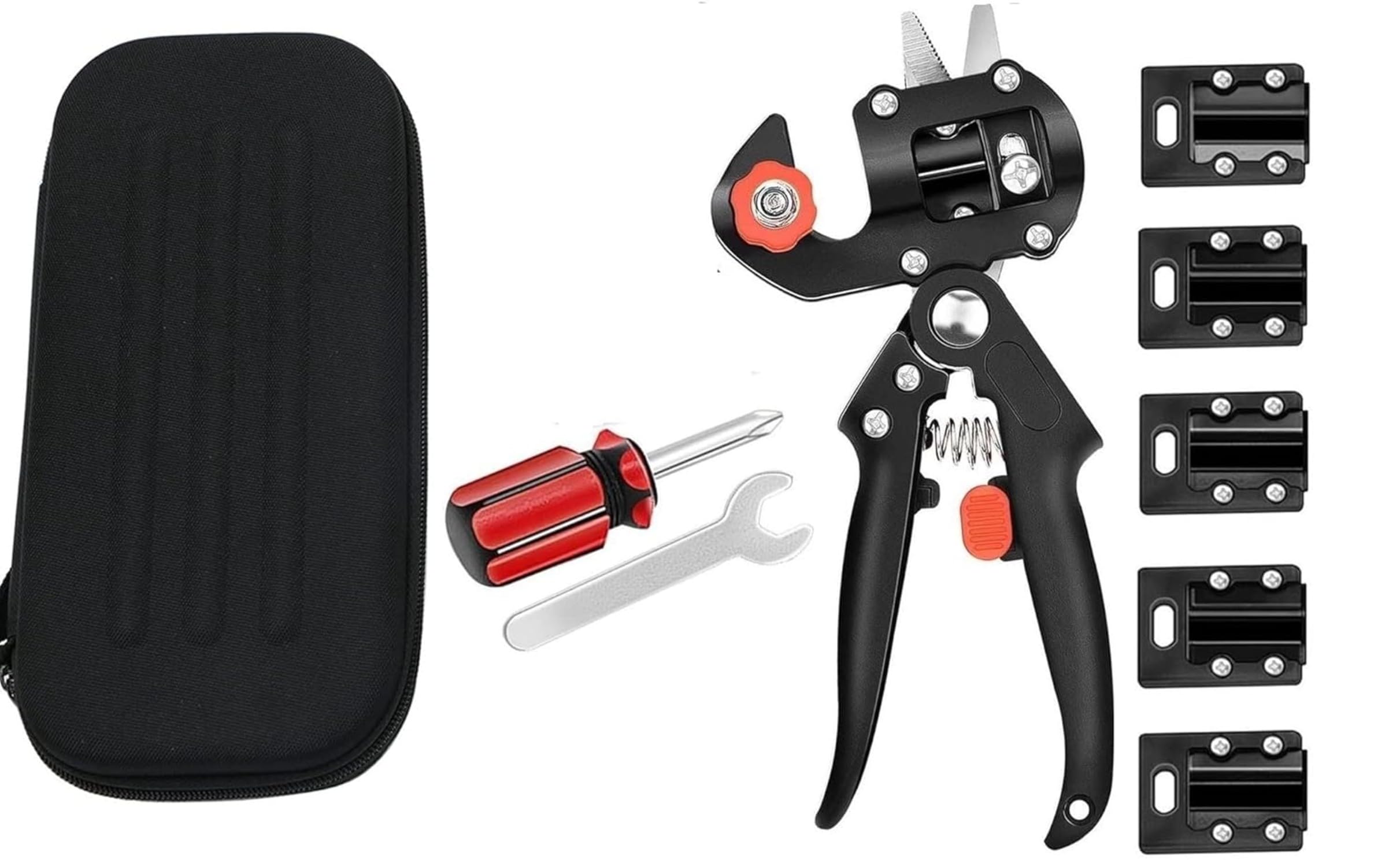 Skypearl India Grafting Tools Plant Cutter for Home Garden Scissors, V-graft Omega-graft And U-graft, Branch Vine Fruit Tree Cutting Garden Tools Kit | Black Pouche |