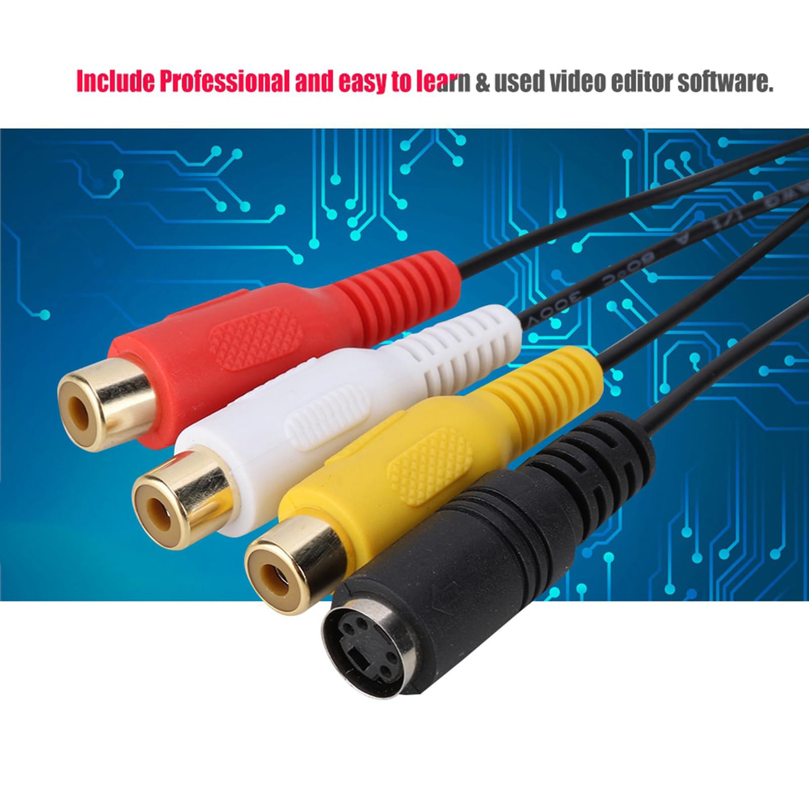 Topiky Karta do przechwytywania gier, na USB 2.0 analogowy adapter do chwytania wideo 1080P HD rejestrator kompatybilny z systemami dla Mac, dla Linux