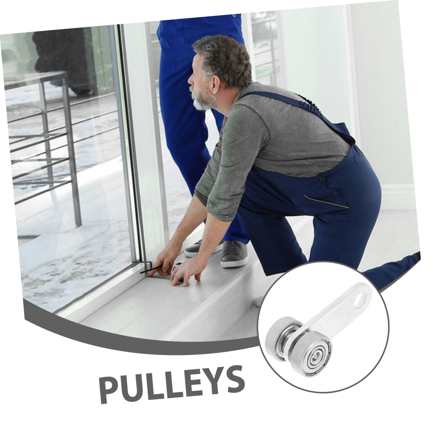 POPETPOP Roulettes De Porte Coulissante Poulie De Plafond Amovible Double Roue Pour Porte De Grange Rail De Guidage Système Anti-affaissement