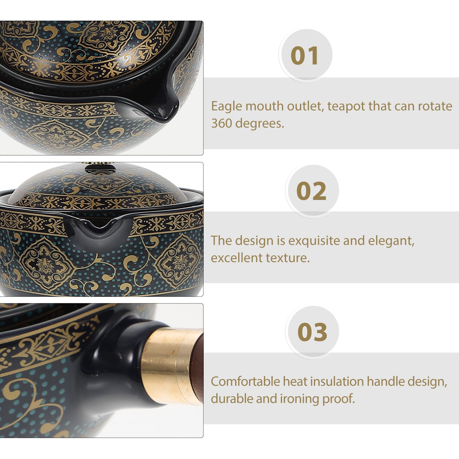 Keramik Teekanne mit Seitlichem Griff Drehbar Haushalts filterkessel Japanischer Stil Tee Service mit Elegante Chinesische Teekanne Porzellan Teebereiter