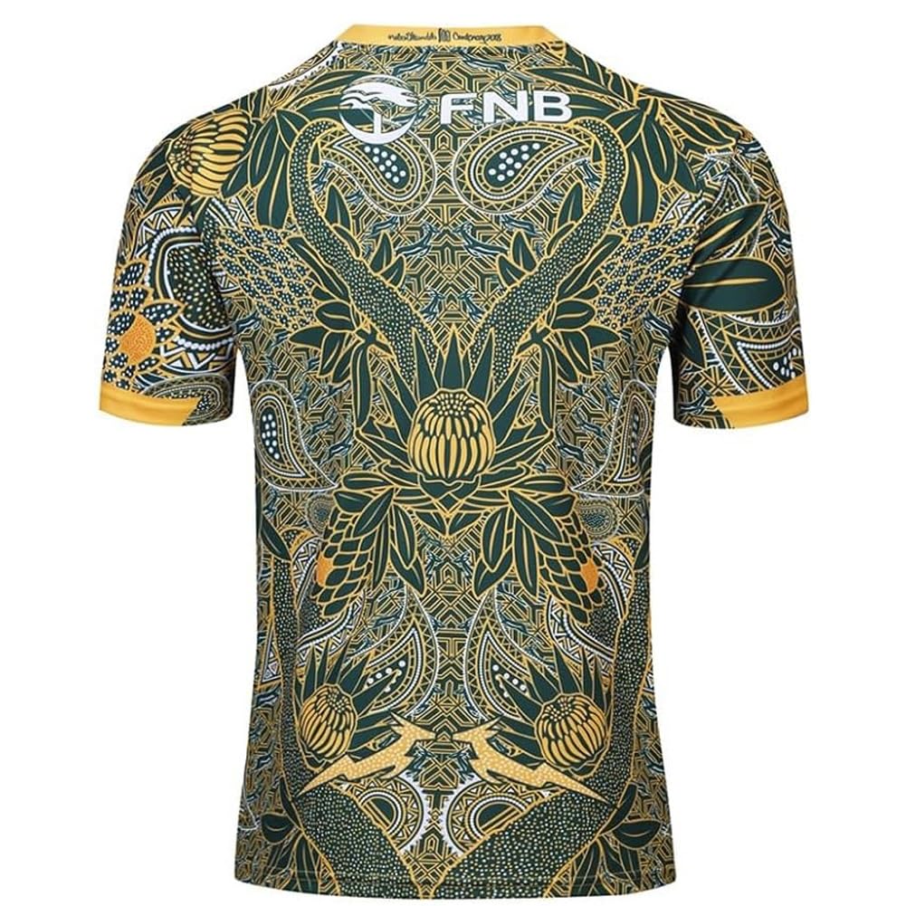 Afrique du Sud Edition Maillot de Rugby, T-Shirt de Rugby Polo Maillot d'entraînement de Match for Hommes(L)