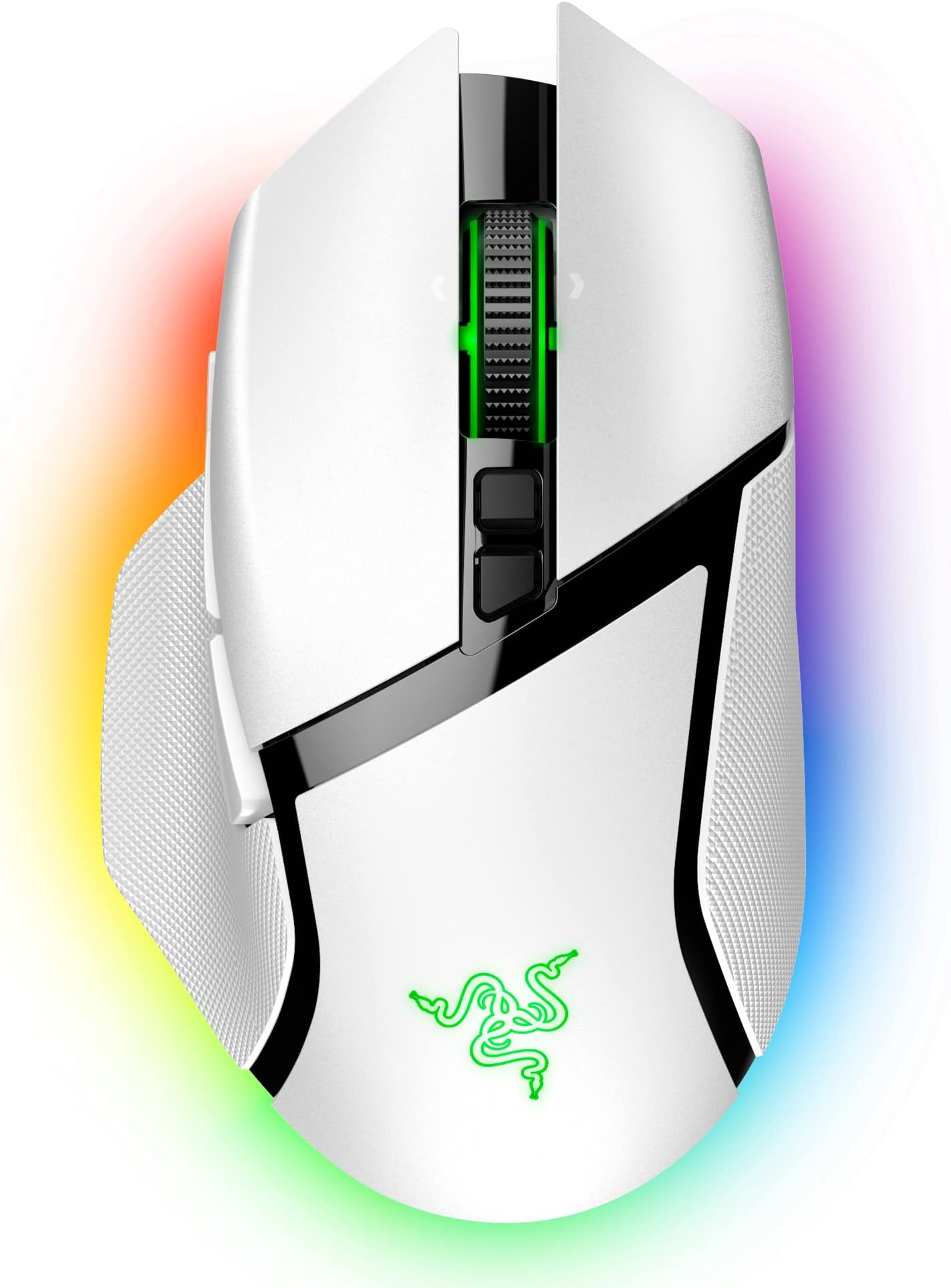 Basilisk V3 Pro Customizable Wireless Gaming Mouse: Fast Optical Switches Gen-3 - HyperScroll Tilt Wheel - Chroma RGB - 11 Programmable Buttons - Focus Pro 30K Optical Sensor - White