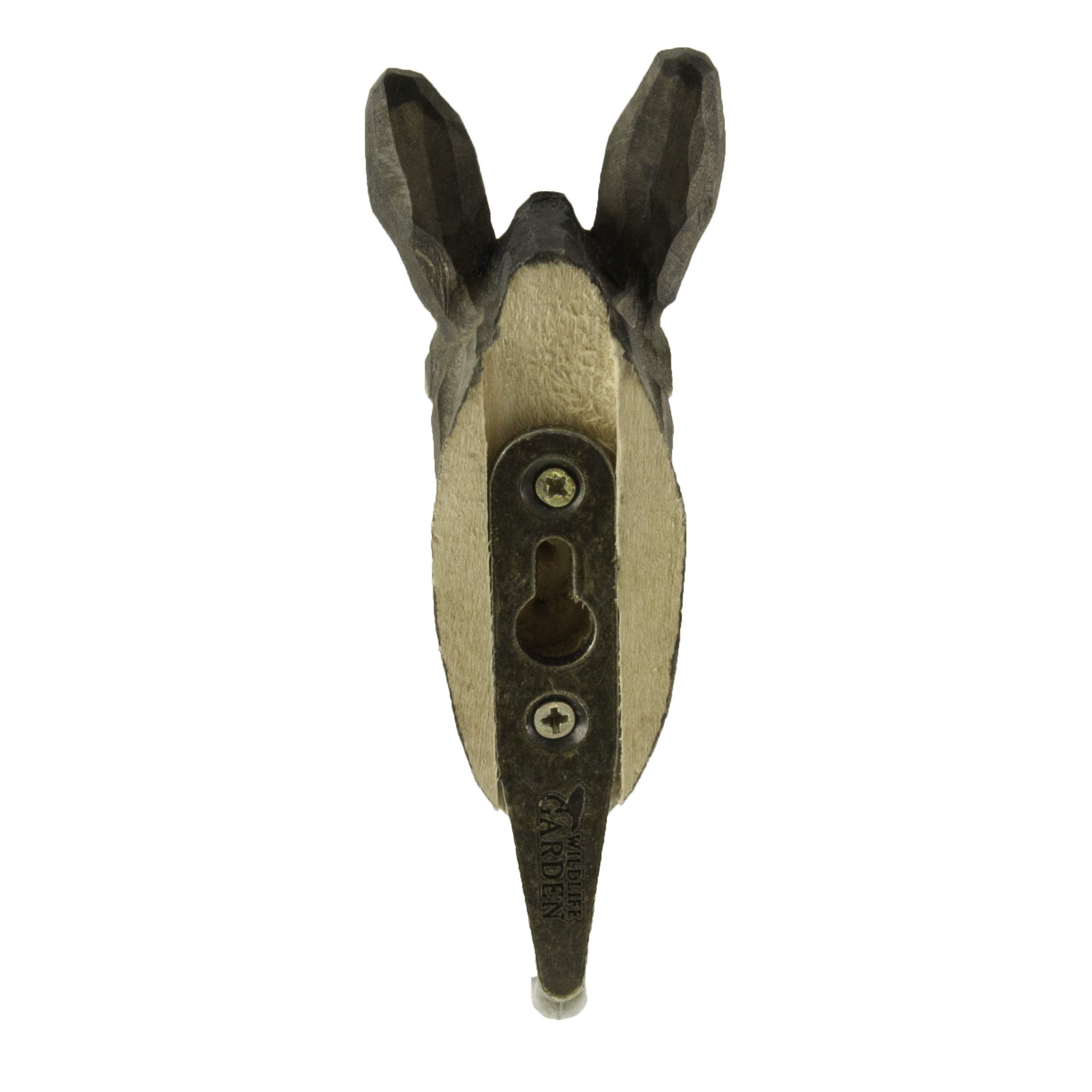 WILDLIFEGARDEN, Hook Donkey (WG518), Hand Carved Decorative Coat Hook, Wall Mounted, Made of Wood and Metal - Image 2