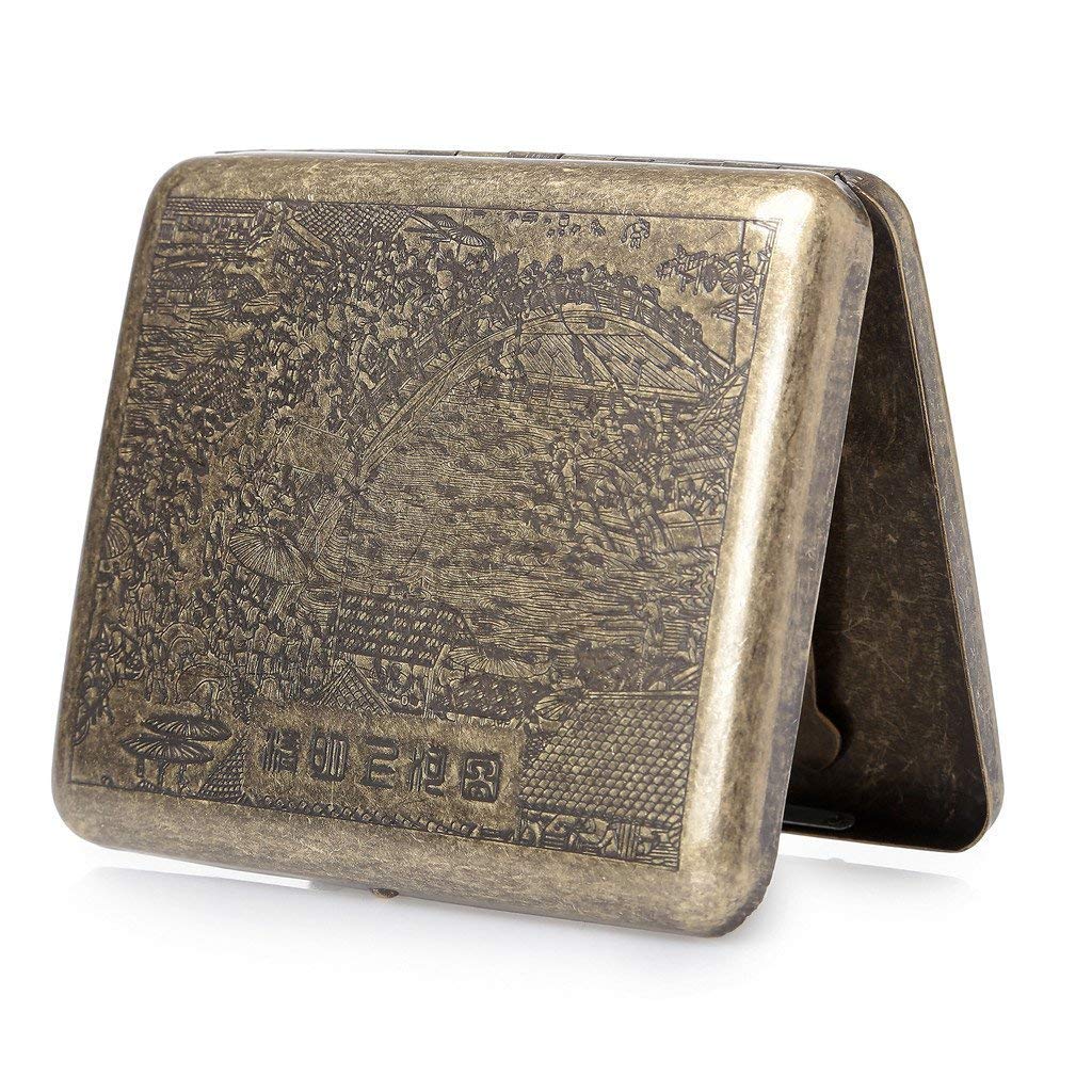 Vintage Metal Cigarette Case for 20 Cigarettes Noble Cigarette Box Z2