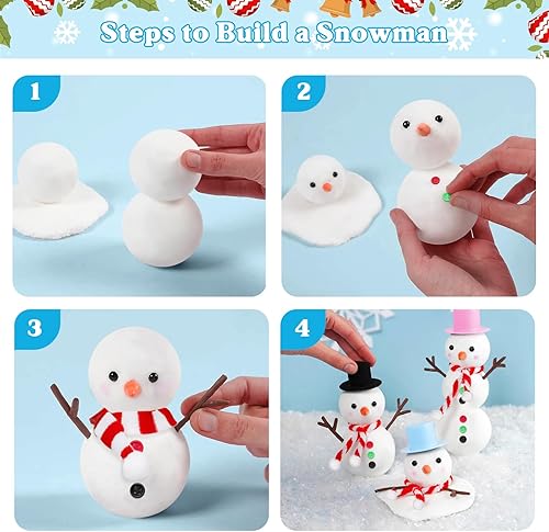 Miniatura 12 de Kit de 9 unidades para crear un muñeco de nieve de arcilla para modelar, manualidades de invierno para niños, kit de manualidades de muñeco de nieve