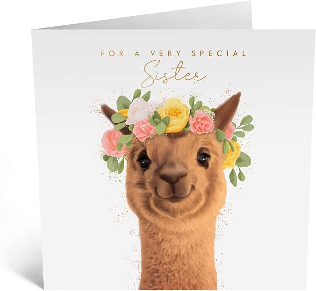 Central 23 - Sweet Birthday Card for Her - 'for A Very Special Sister' - Cute Sister Birthday Card - Llama Birthday Card - Fun Birthday Cards for Women - Comes with Cute Stickers