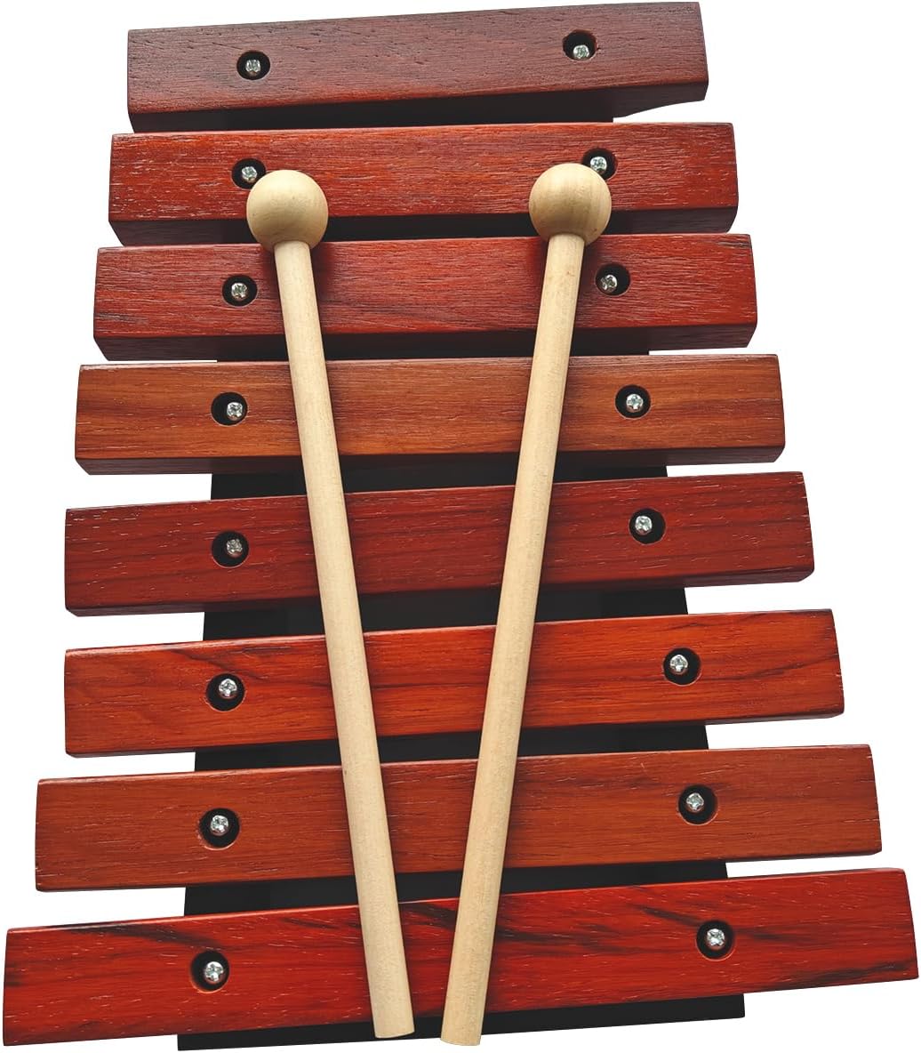 8 Notes Wooden Xylophone Musical Instrument with 2 Wooden Mallets Birch Pine Wooden Small Xylophone Percussion Instrument Birthday Gift Music Tools Perfect for Beginners