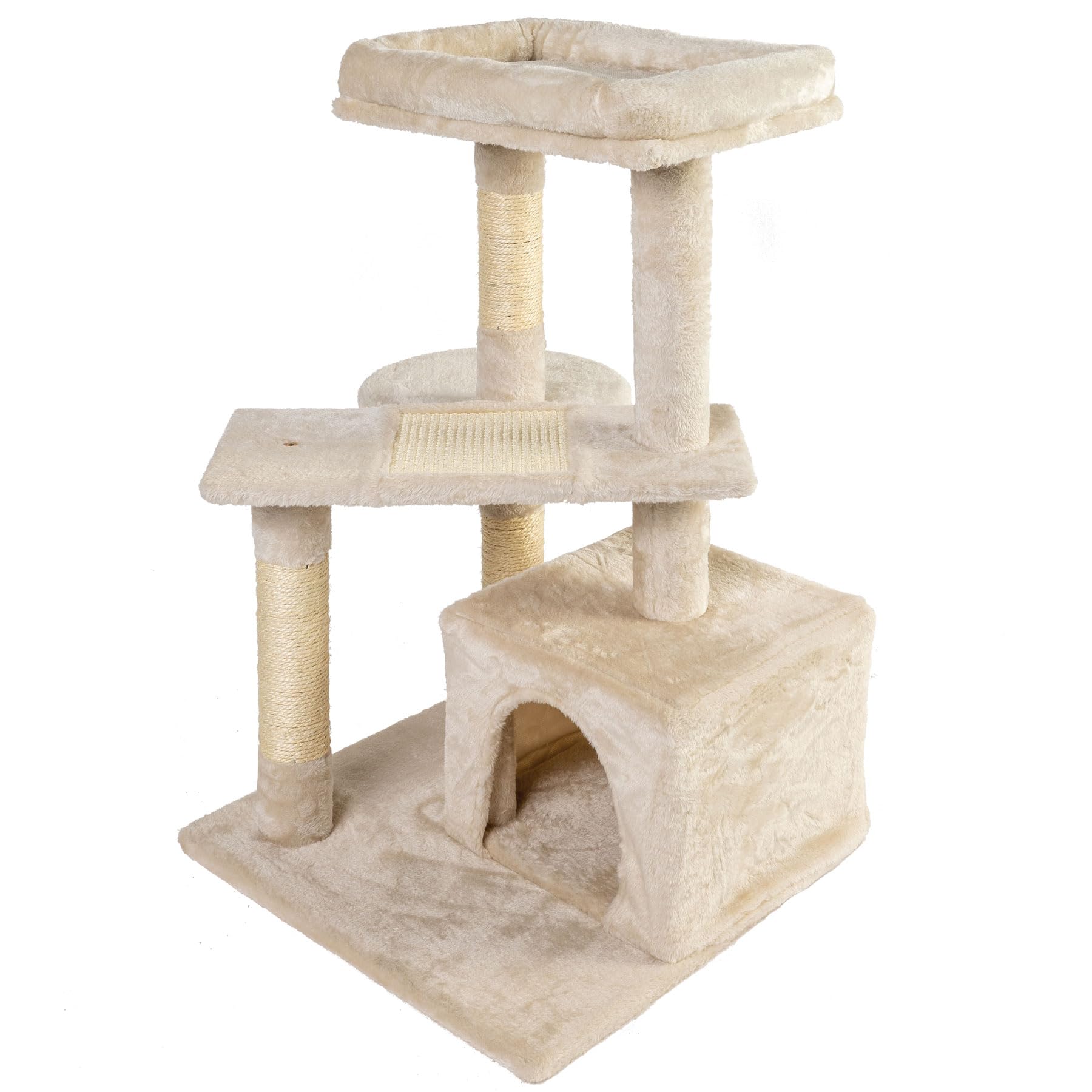 NYVI Katzen Kratzbaum Cremona 79 cm gro beige - Deluxe Mini Katzenbaum mit  Katzenhhle, Plattform, Fellball und Sisal Kratz Sule - Stabiles und  Robustes Katzenhaus : Amazon.de: Haustier