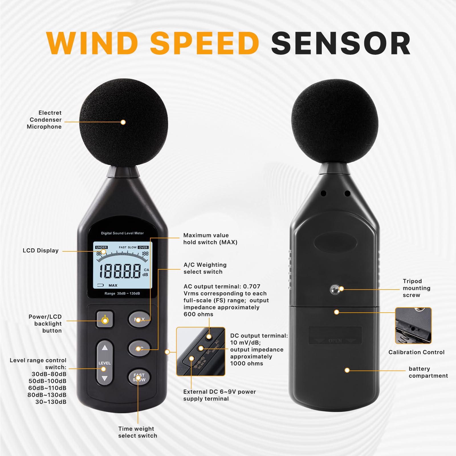 DB-01 Decibel Meter & Sound Level Meter 30-130dB — Amazon image 7