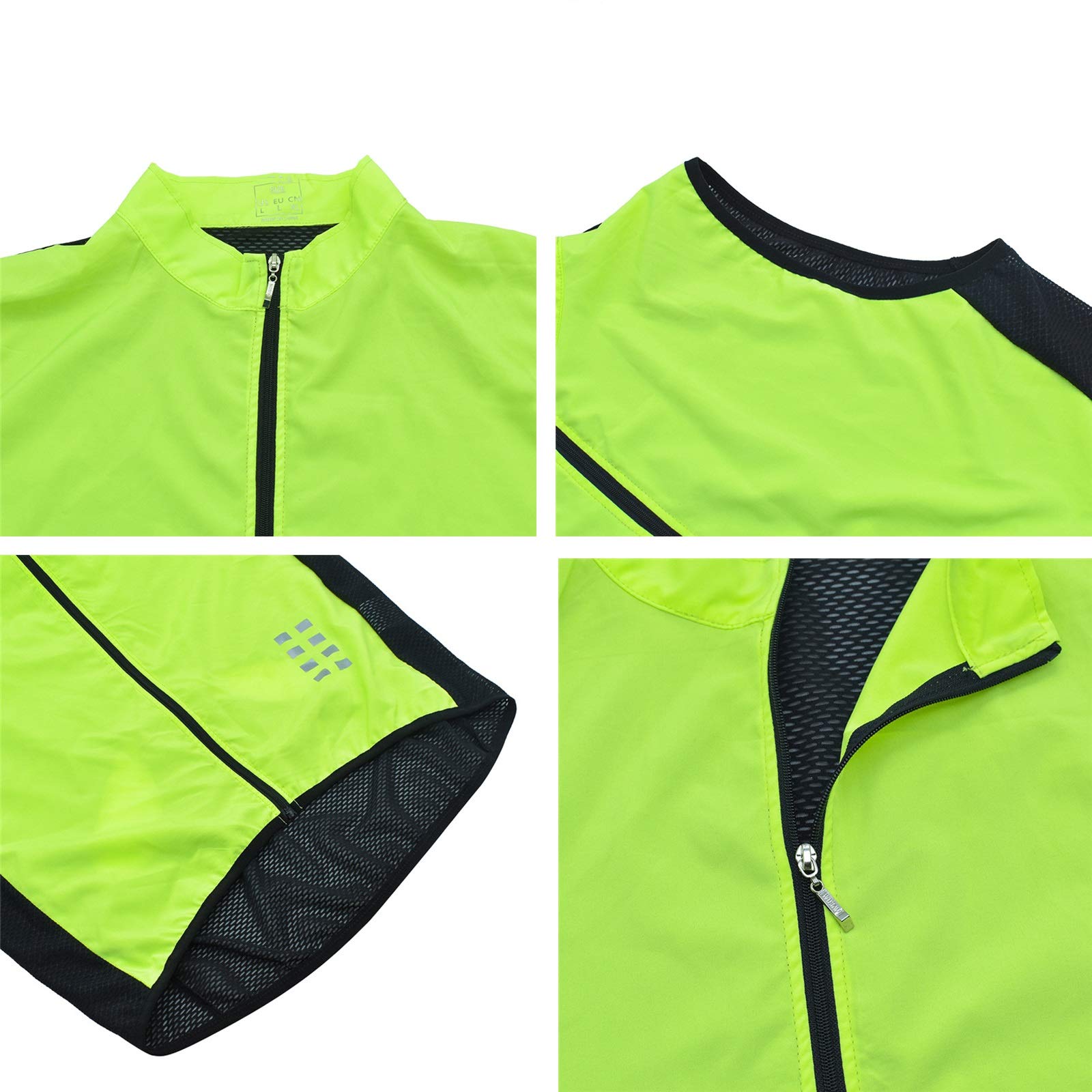 LXC Hombres Chaleco Ciclismo Impermeable Respirable Sin Mangas Chaleco MTB con Tira Reflectante (Color : Orange, Size : X-Large)