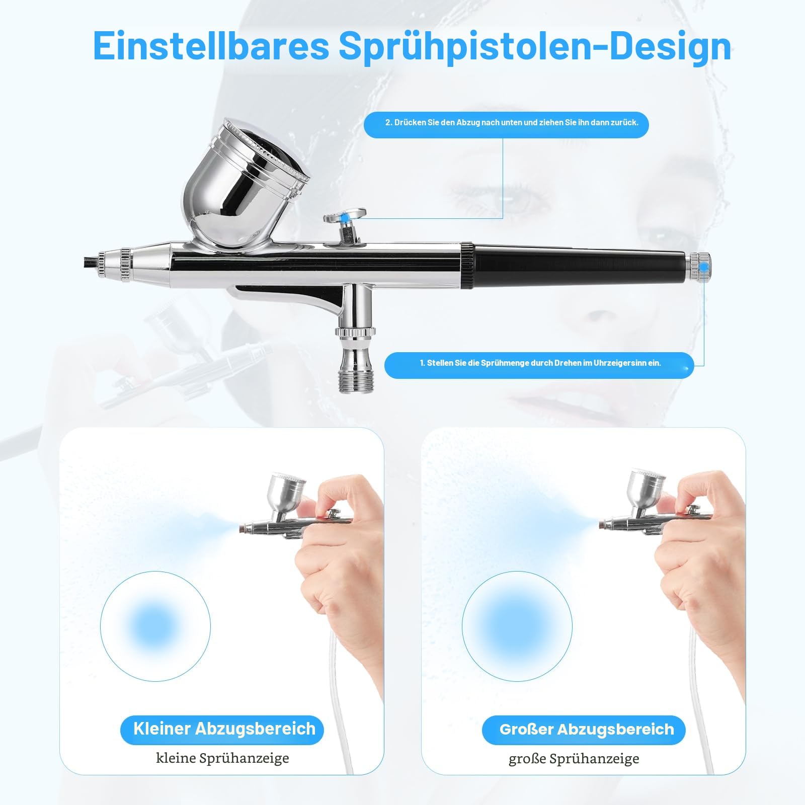 iklestar 3 in 1 Mikrodermabrasionsgerät Gesicht mit Sprühpistole, Professionelles Diamant Dermabrasions Gesichtsbehandlungsset Mikrodermabrasionsgerät für Salon und Heimgebrauch, 65-68cmHg