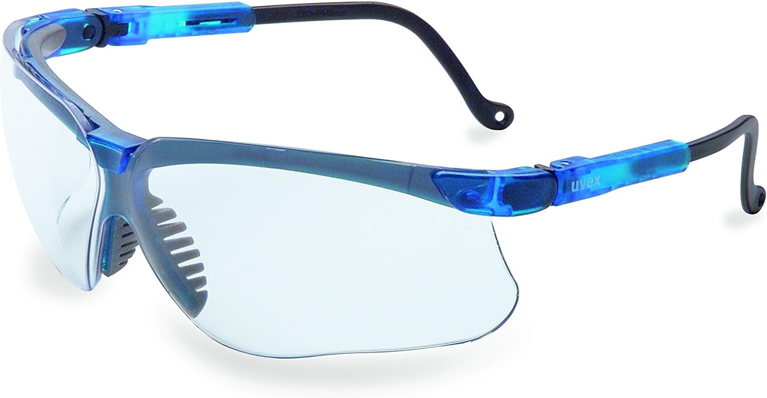 Uvex Genesis Safety Glasses with Uvextreme Anti-Fog Coating, Vapor Blue Frame (S3240)
