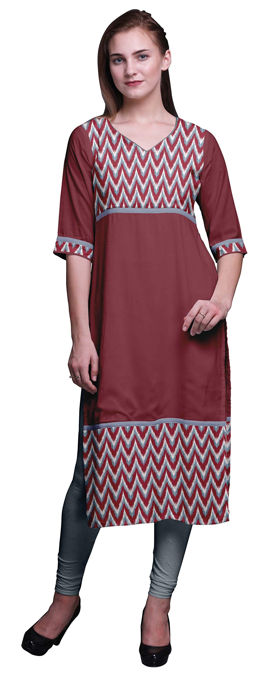 Bimba Fashion Printed Straight Kurtis For Women Panel Kurta Summer Tunic