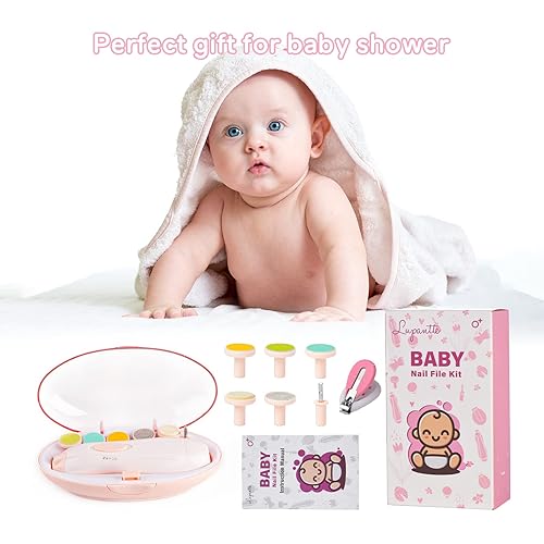 Miniatura 7 de Lupantte - Filador de uñas para bebé y cortaúñas con juego de luz, kit eléctrico de recortadora de uñas para bebés recién nacidos, para niños y