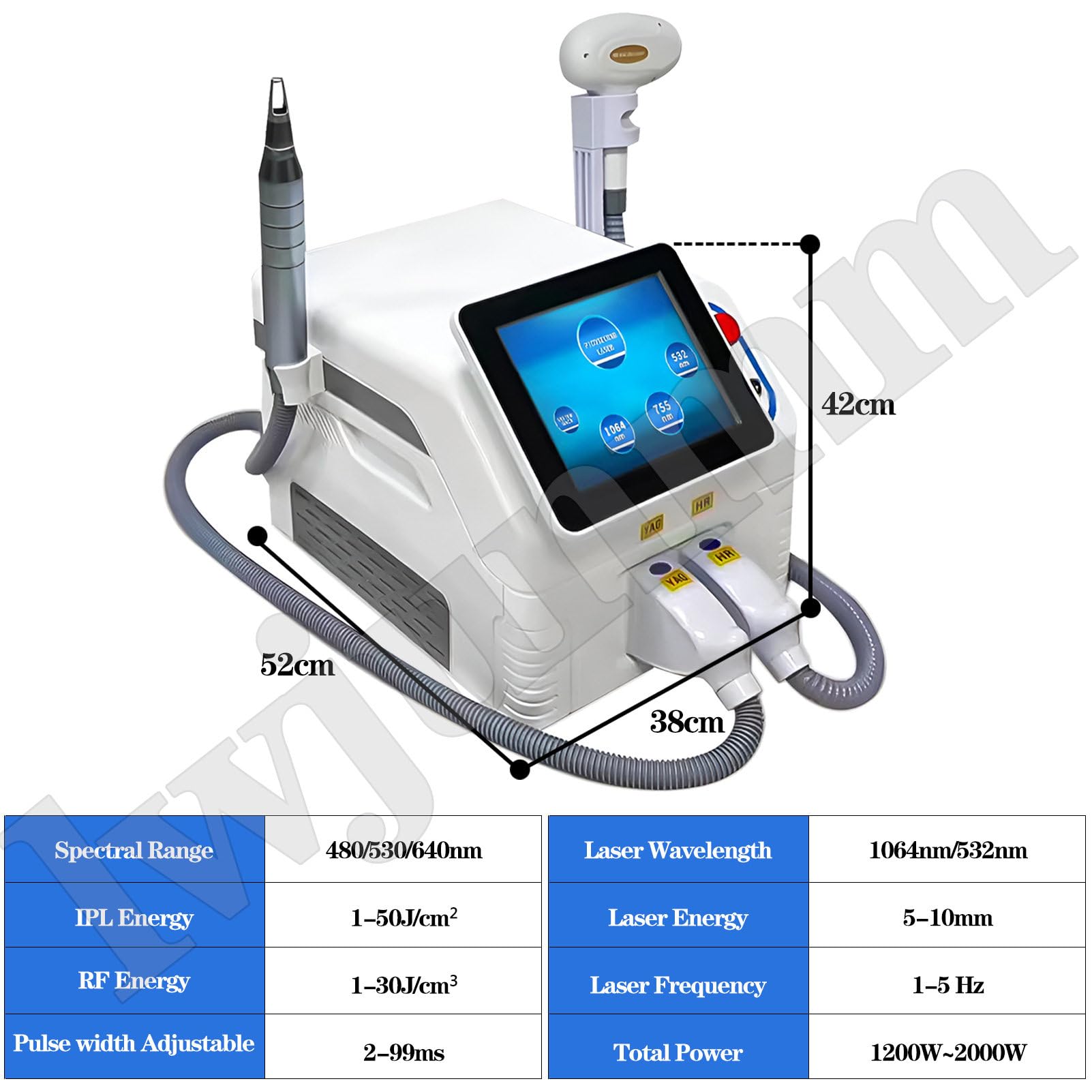 2 Maniglia 808Nm Ghiaccio Titanio Laser Depilazione 500-1000w Diodo Laser Macchina per depilazione ipl per Il Salone della Clinica DualHandles-5Bars