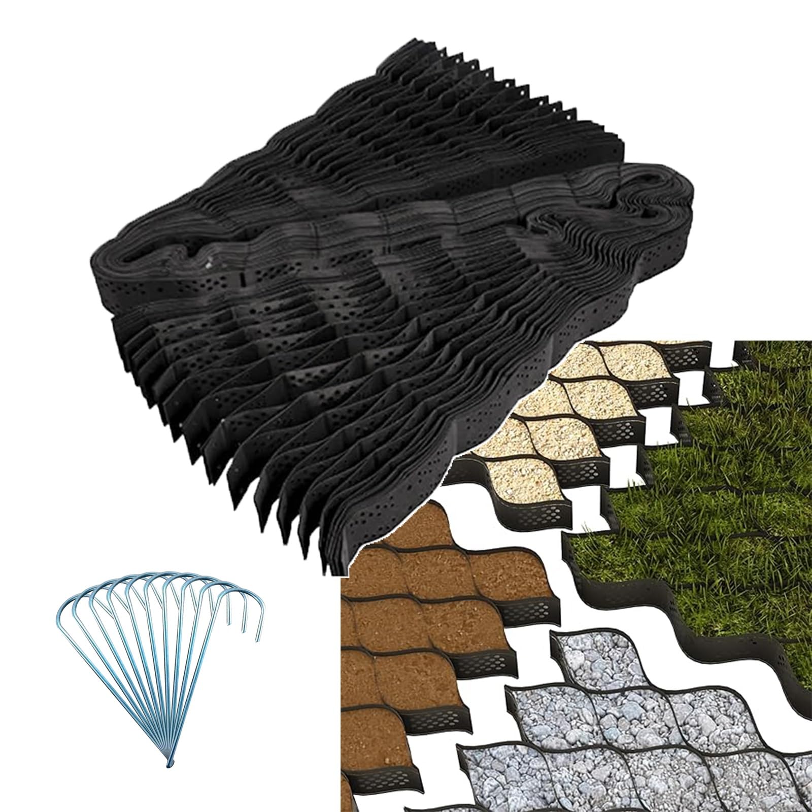 Grille de retenue anti-érosion haute densité pour allée et jardin