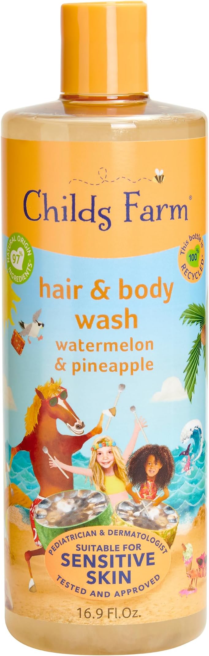 hair & body wash, watermelon & pineapple, 16.9 fl oz
