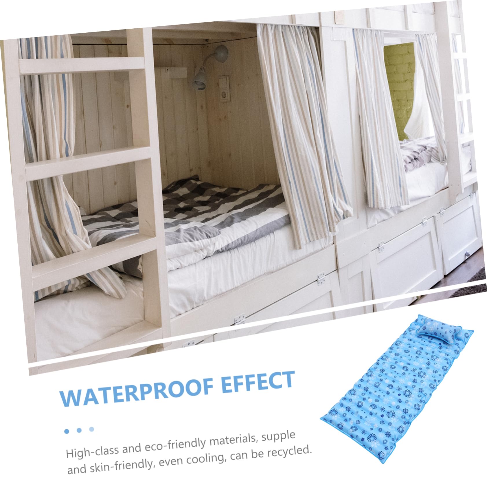 KICHOUSE Materasso Ad Acqua Estivo Cuscinetto Di Ghiaccio Rinfrescante, Morbido e Riciclabile, Adatto Per Adulti e Ragazzo Ragazza, Per Uso Domestico e Dormitori, Formato Singolo 190x75 Cm