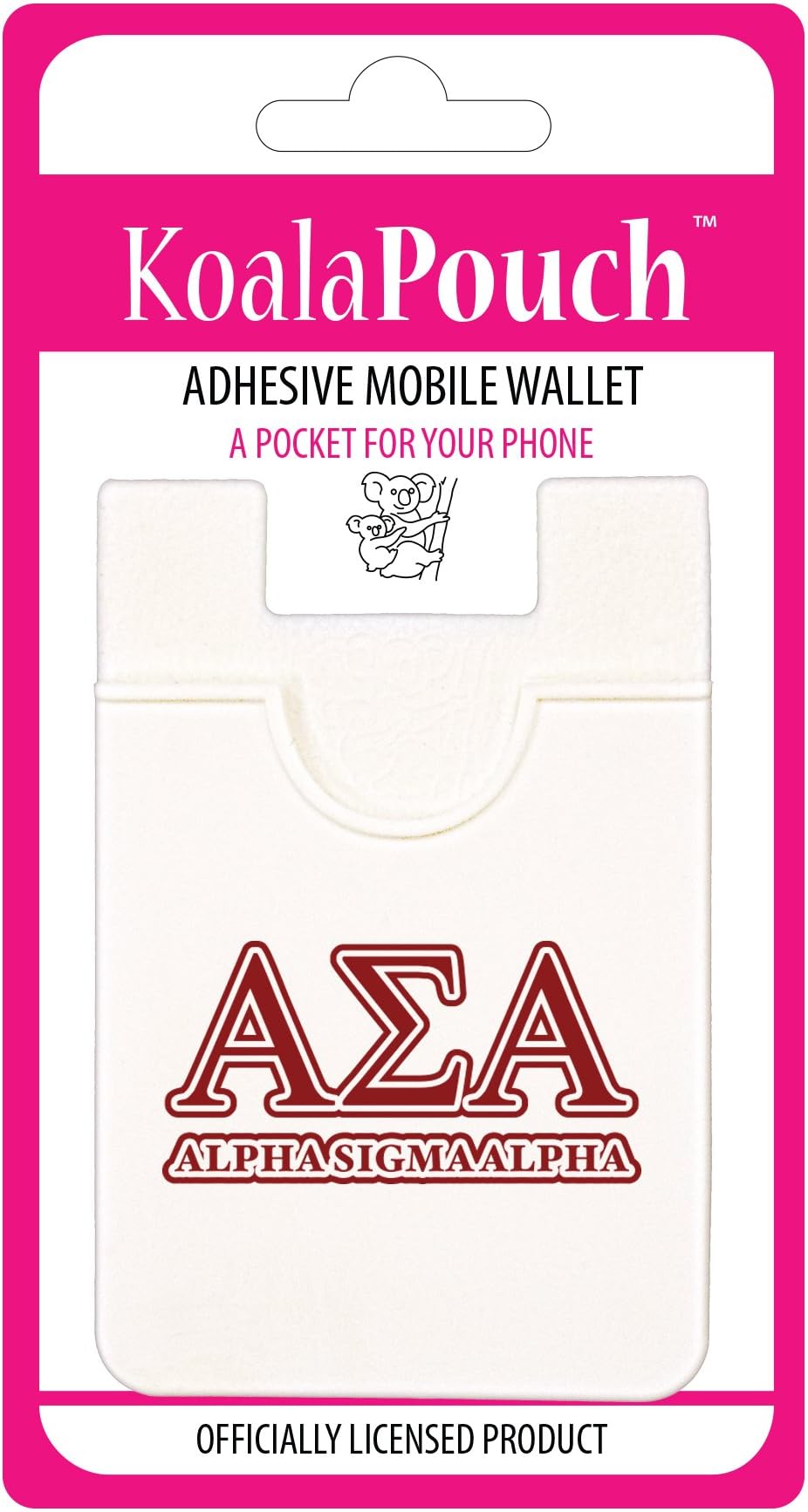 Sorority Shop Alpha Sigma Alpha - Koala Pouch - Greek Letters Design, Adhesive Cell Phone Wallet