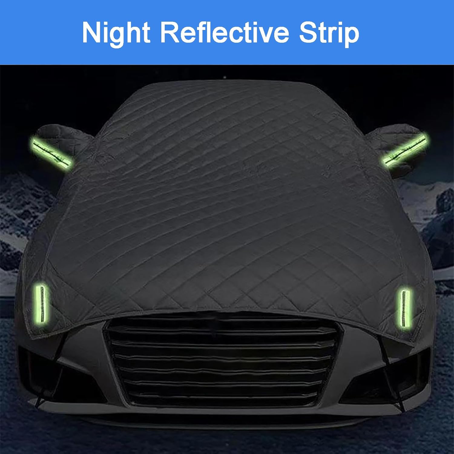 Anti-Hail Half Car Cover for Honda CRV 2019-2023, Windshield & Sunroof Cover, All Weather Rain Snow UV with Reflective Strips,Silver