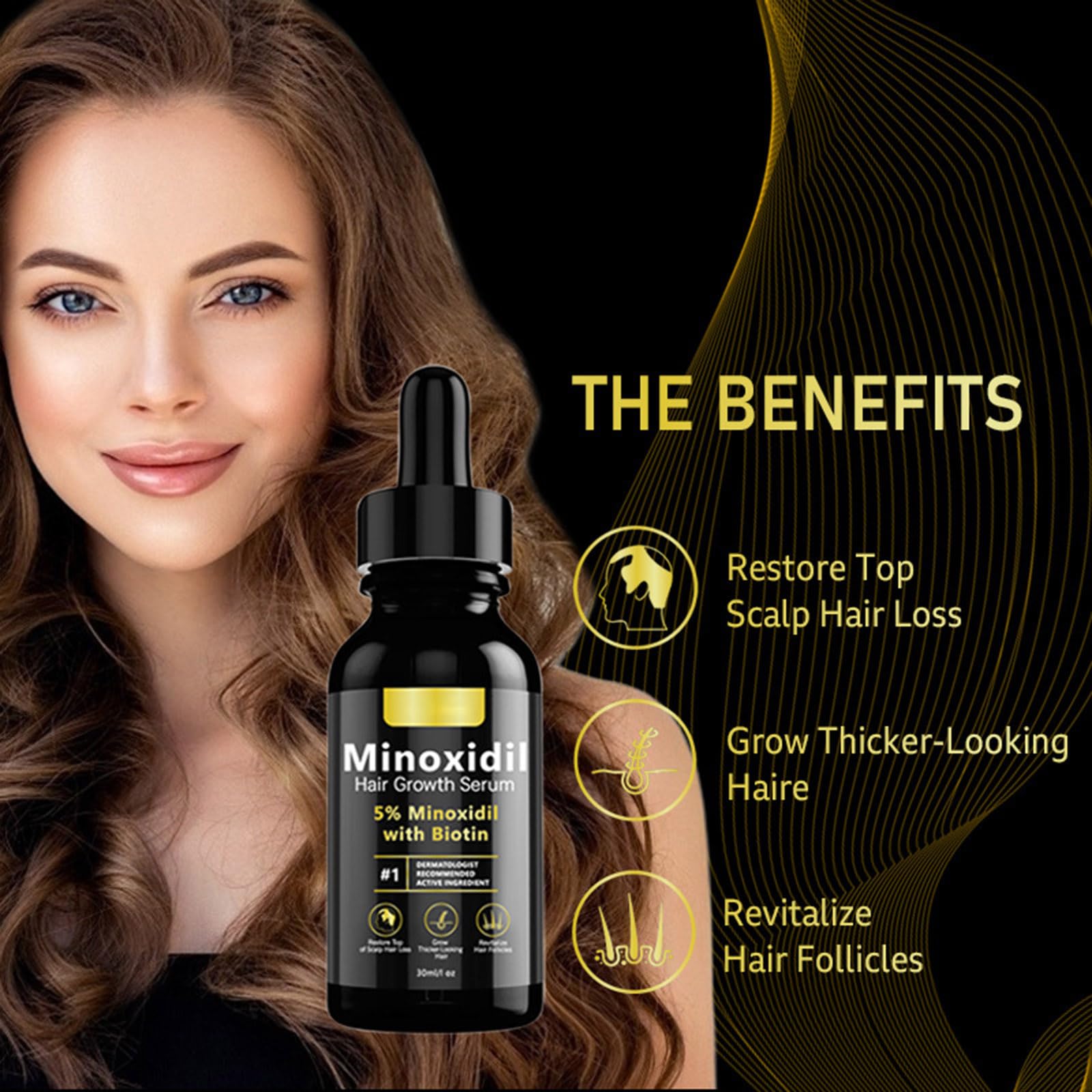 Minoxidil Hair Serum, Suitable for Both Men and Women, 5% Minoxidil Hair Growth, Resulting In Thicker, Stronger Hair. - 4