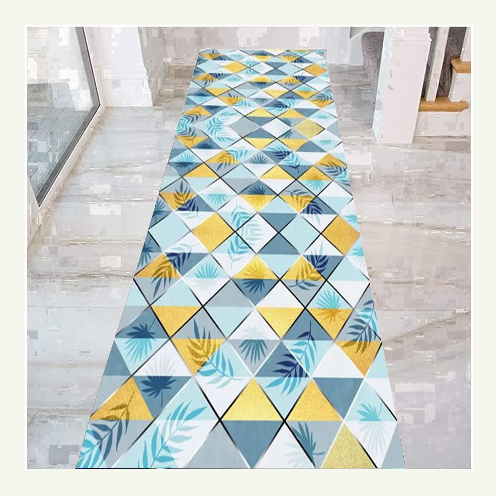Alfombras de pasillo antideslizantes ZRUYI con moqueta de 6mm de espesor lavable geometría A