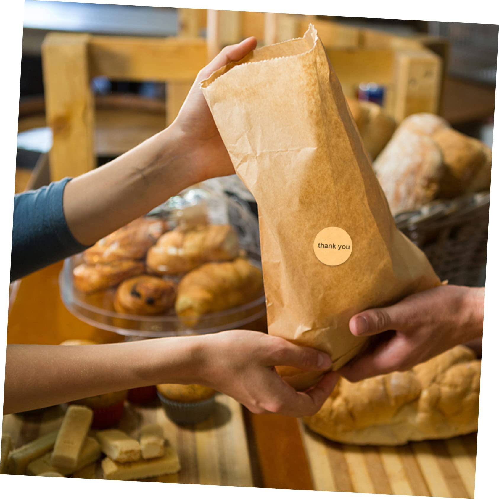 NUOBESTY 6rotoli Etichette Adesive Tonde Carta Kraft Per Etichettatura Regali Barattoli e Decorazioni Per Feste Ufficio e Scuola