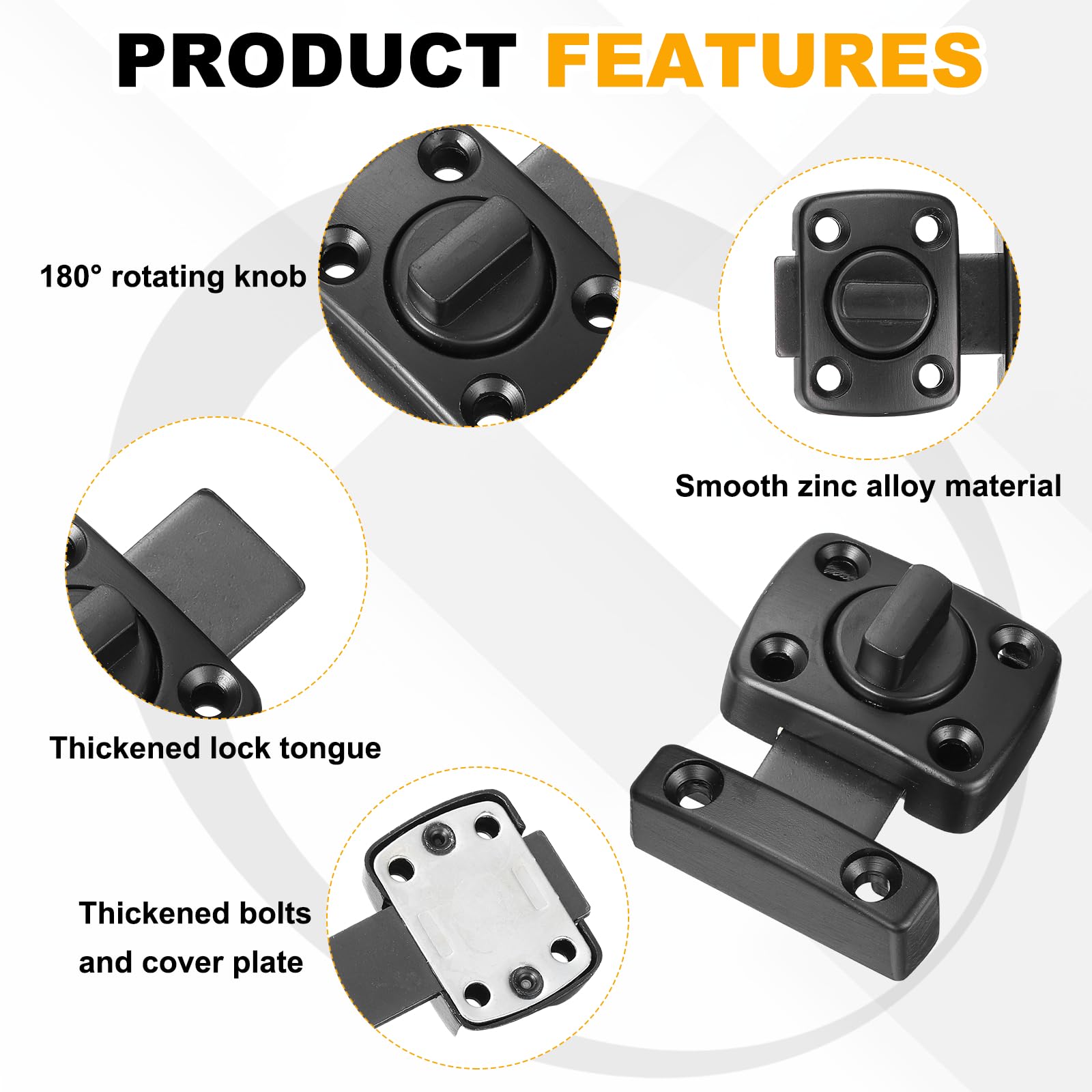 PATIKIL 2 Pcs Rotate Bolt Latch - Image 3
