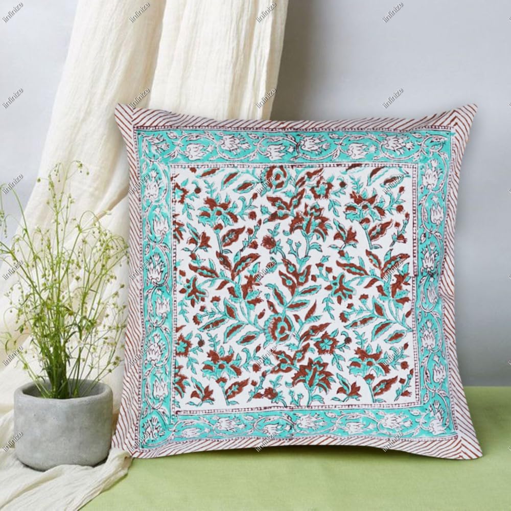 Housse de coussin en coton de qualité supérieure motif ethnique