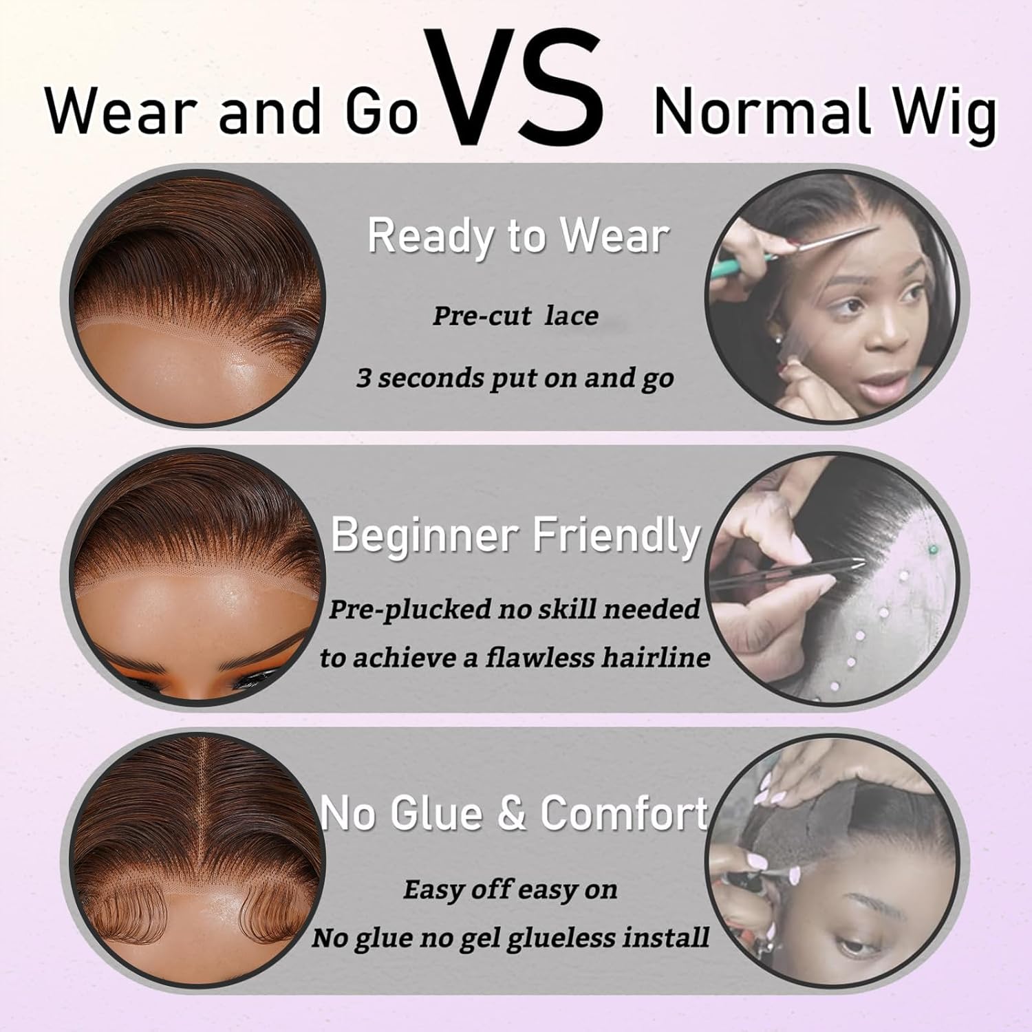 Glueless Wigs Human Hair Pre Plucked Pre Cut 200% Density Straight Chocolate Brown Lace Front Wig 5x5 HD Lace Closure Wigs Human Hair 12A Wear and Go Glueless Chocolate Brown Closure Wig 26 Inch