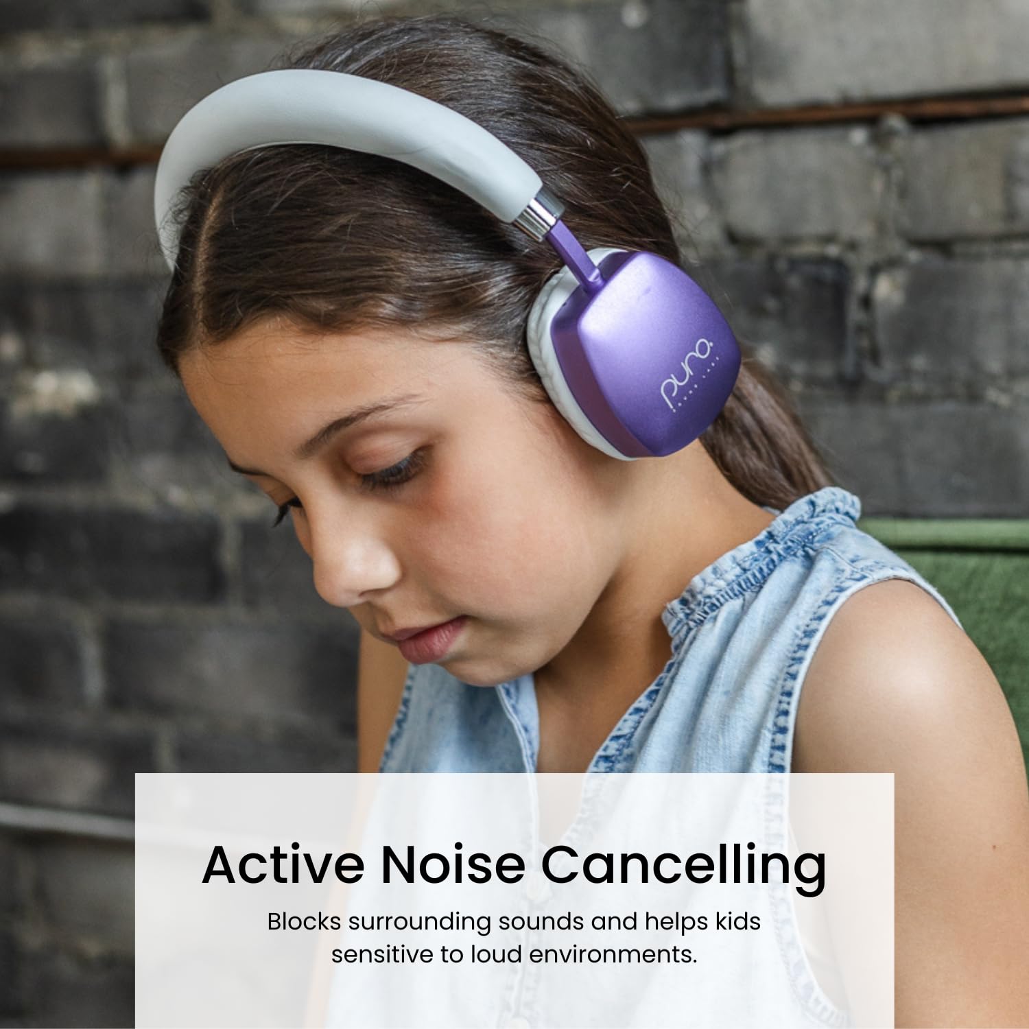 Puro Sound Labs PuroQuiet Plus Volume Limited On-Ear Active Noise Cancelling Bluetooth Headphones for Kids with Built-in Microphone-Safer Sound Studio-Grade Quality (Purple) - Image 3