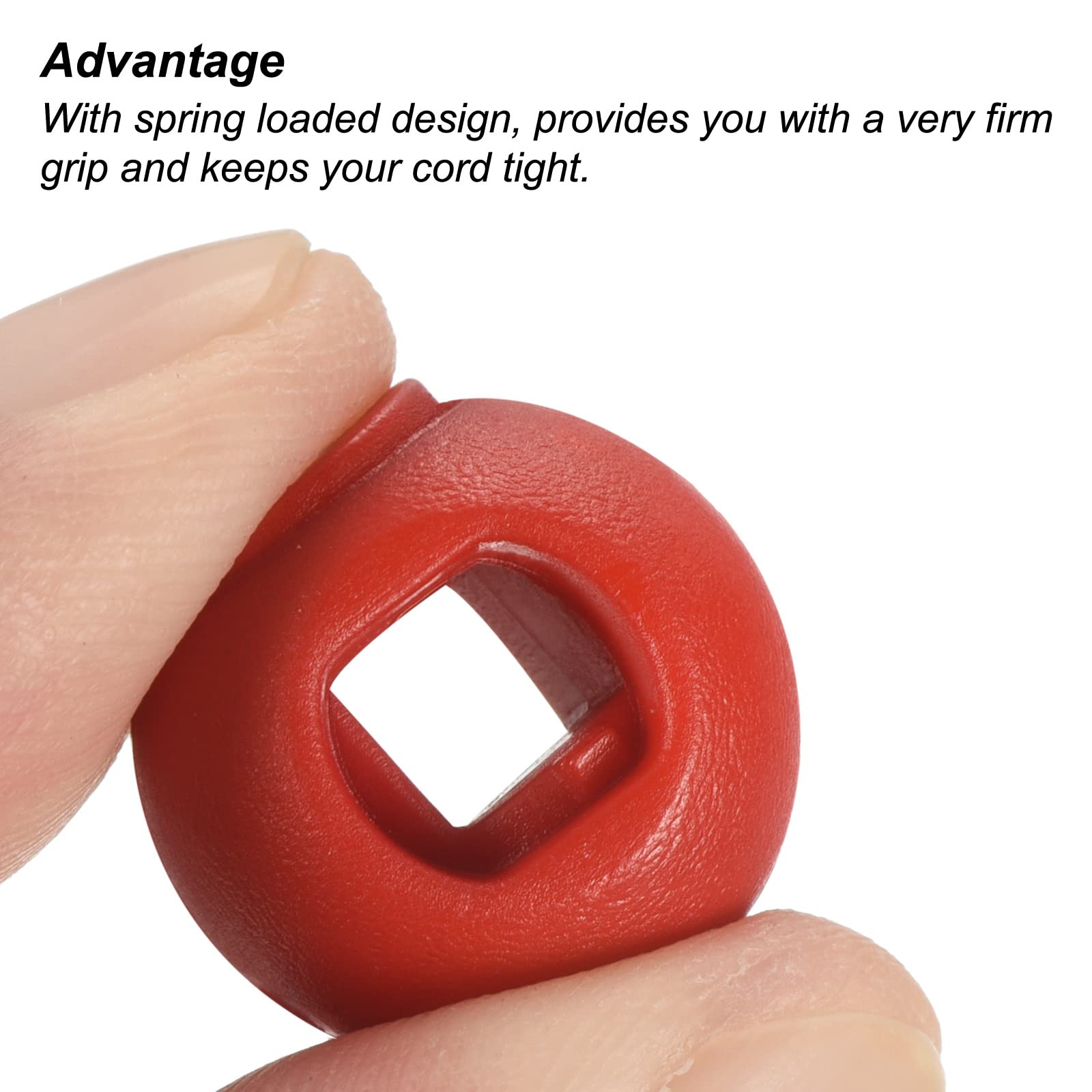 PATIKIL Cord Locks, 30 Pack Ball Spring Toggle Stopper for Drawstring Bag Shoelaces Red, 17x22mm - Image 4