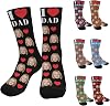 Artsadd Fathers Day Socks, Custom Face Socks for Dad Grandpa, Funny Personalized Picture Papa Socks Best Dad Ever Gifts