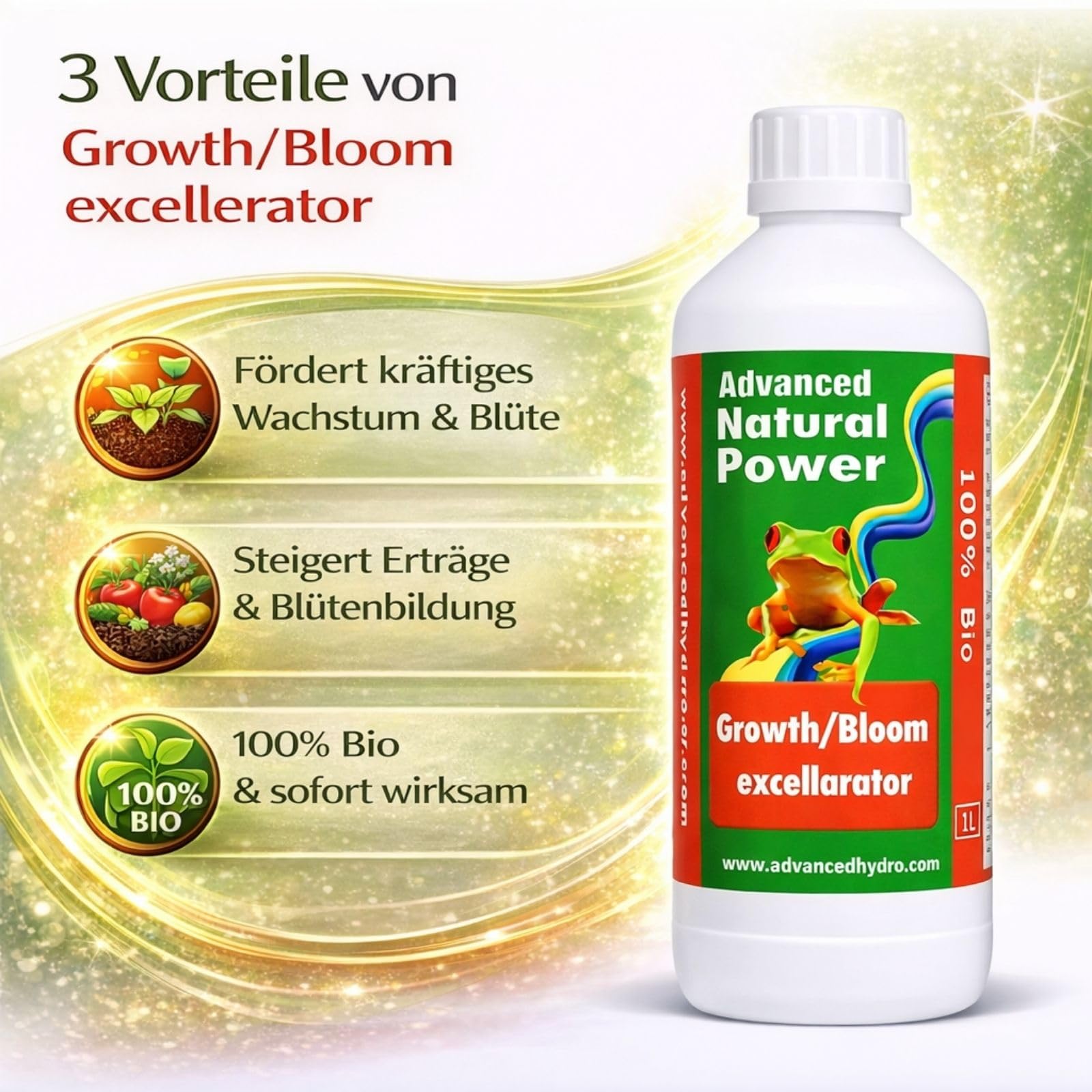Weedness Advanced Hydroponics Growth/Bloom Excellarator 1 Liter - Grow Anbau Indoor Dünger Substrat Reiniger Erde Flüssigdünger Organischer Dünger Bio
