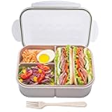 MISS BIG® Bento Box,Bento Box Adult,Lunch Box,Leak Proof Lunch Containers,No BPAs and No Chemical Dyes Bento Lunch Box,Dishwasher and Microwave Safe Lunch Containers for Adults(1900ml White)