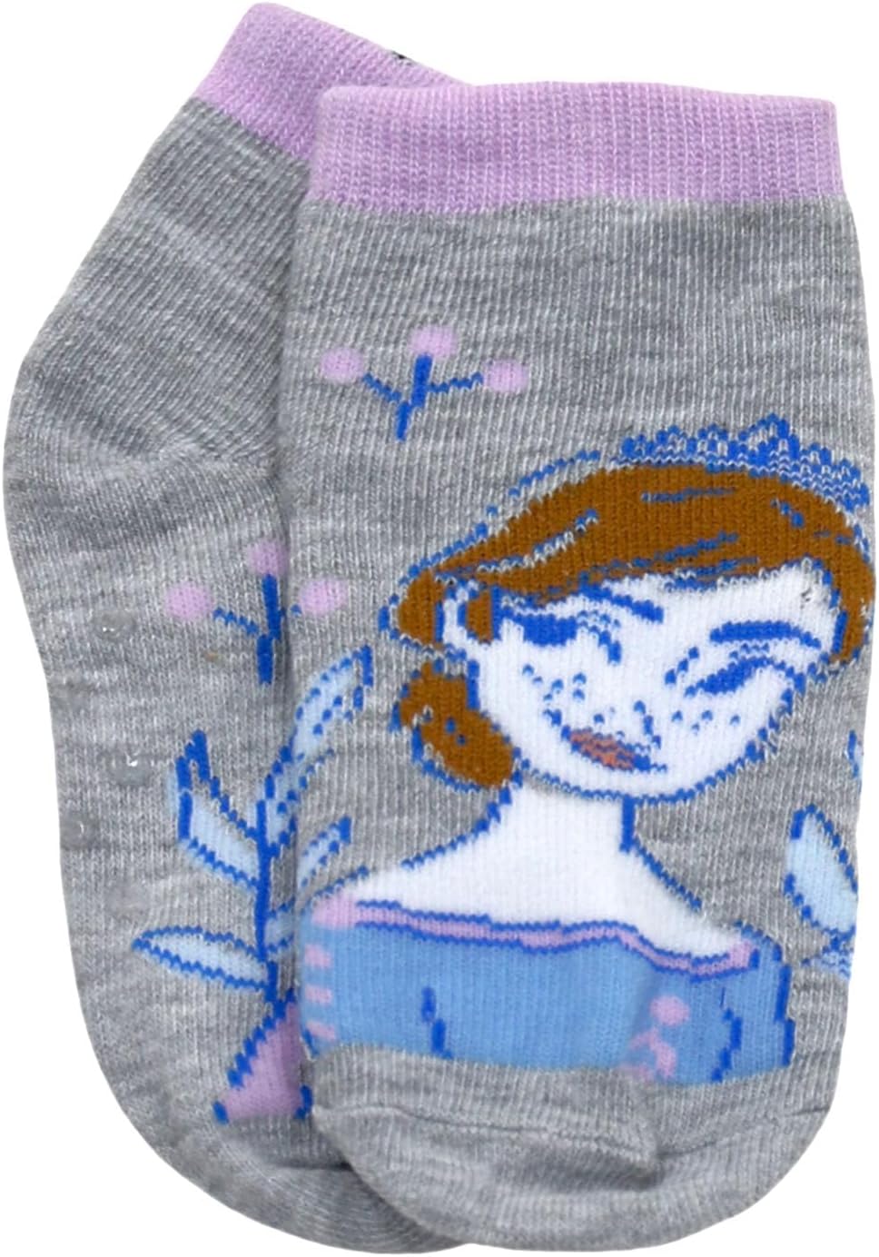 Disney Frozen Socks with Grippers for Kids, 6 Pack Elsa Grip Socks for Toddler Girls, Elsa, Anna, Olaf, Sizes 2T-5T