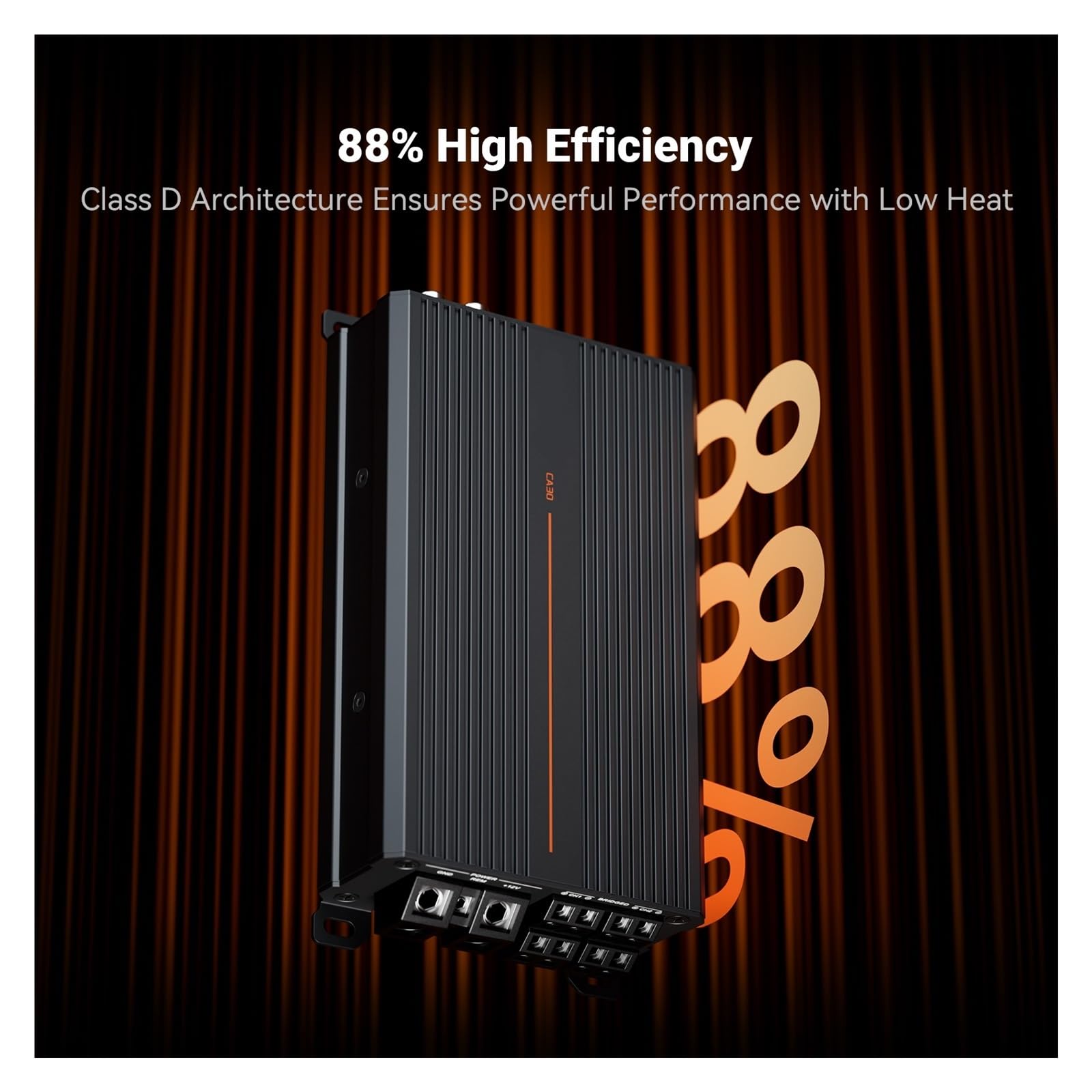 Fosi CA30 Wzmacniacz samochodowy 4-kanałowy wzmacniacz stereo HI-FI klasy D do subwoofera 100 W * 4 przy Ω