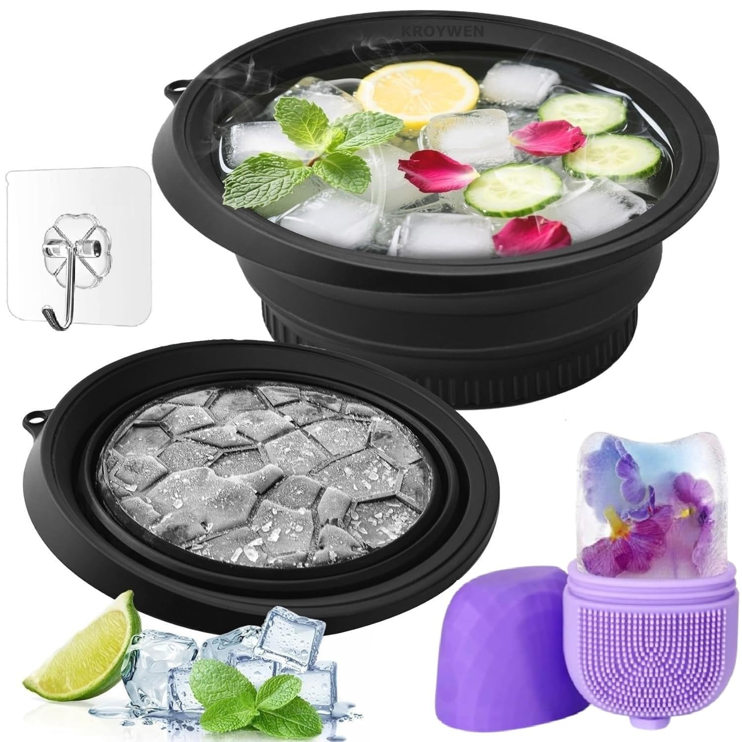 KROYWEN Face Bowl for Ice with Built-in Ice Tray – Collapsible Silicone Facial Ice Bath Bowl for Cold Plunge Therapy, Skin Tightening & Acne Relief – Portable Spa Tool for Home & Travel-picture-31