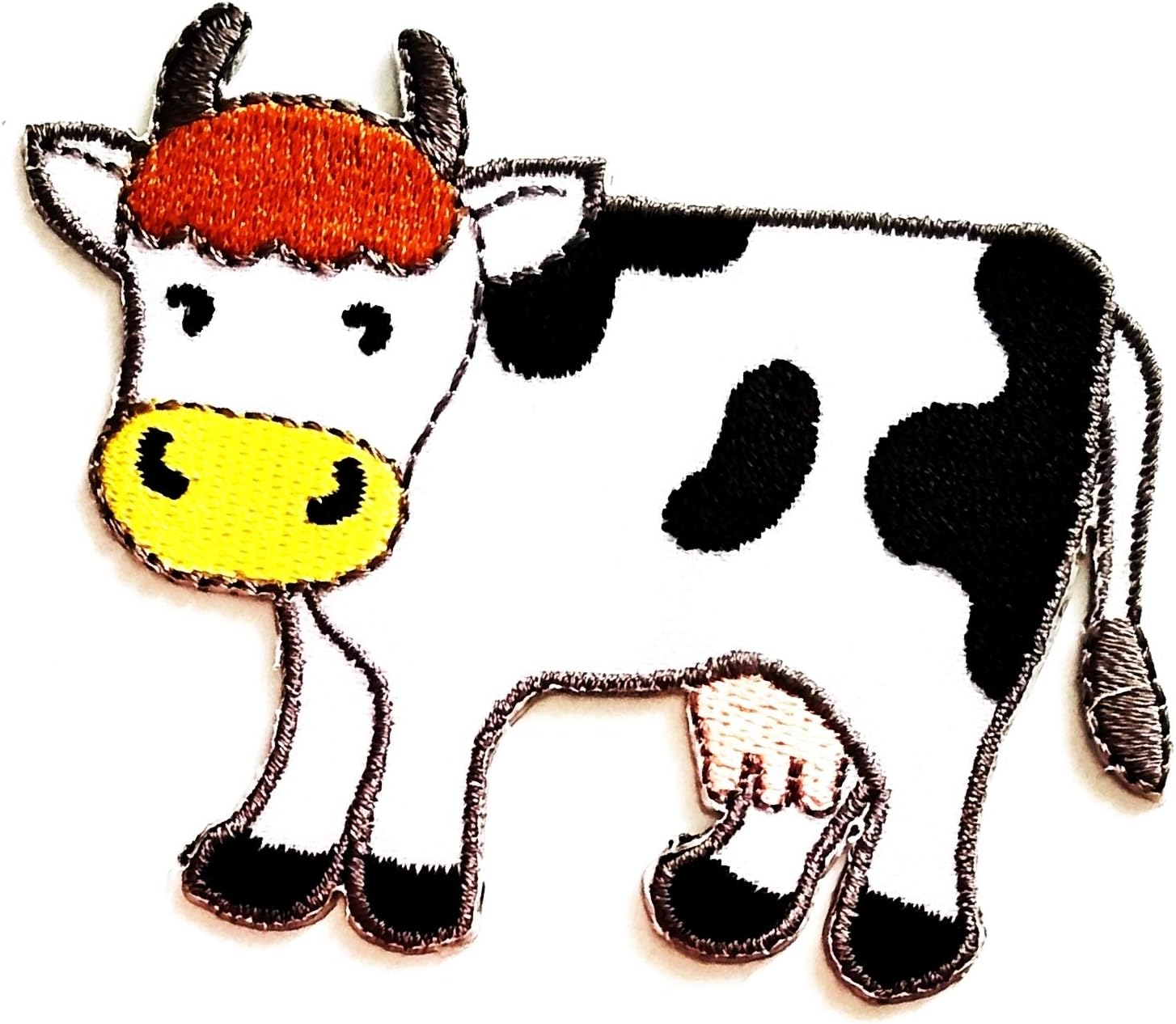 Nipitshop Patches Pretty Milk Cow Farm Animal Cartoon Kids Patch Embroidered Iron On Patch for Clothes Backpacks T-Shirt Jeans Skirt Vests Scarf Hat Bag