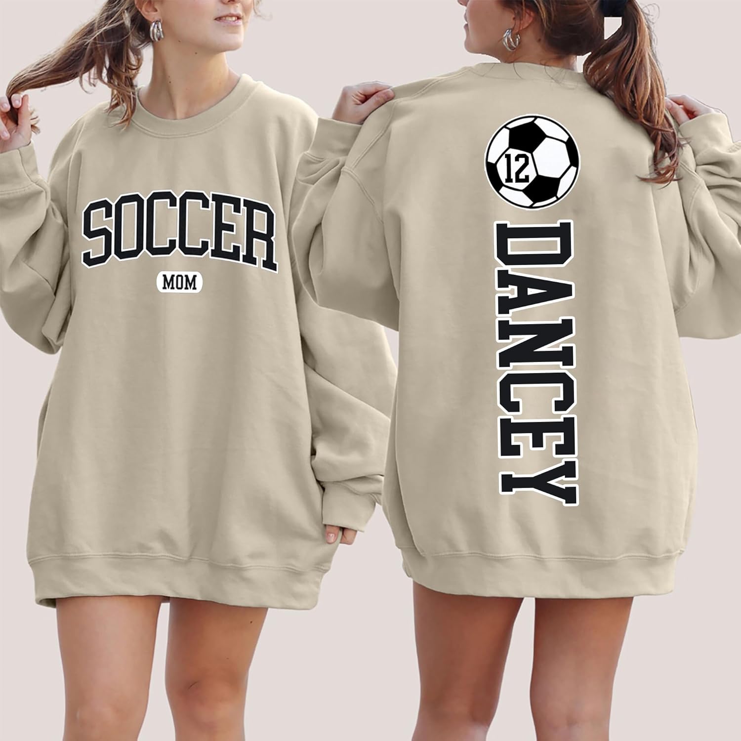 NAZENT Custom Soccer Mom Shirt with Name Number – Personalized Senior Team Hoodie, Sports Tee Gift, Cheer Gifts for Family - Image 7