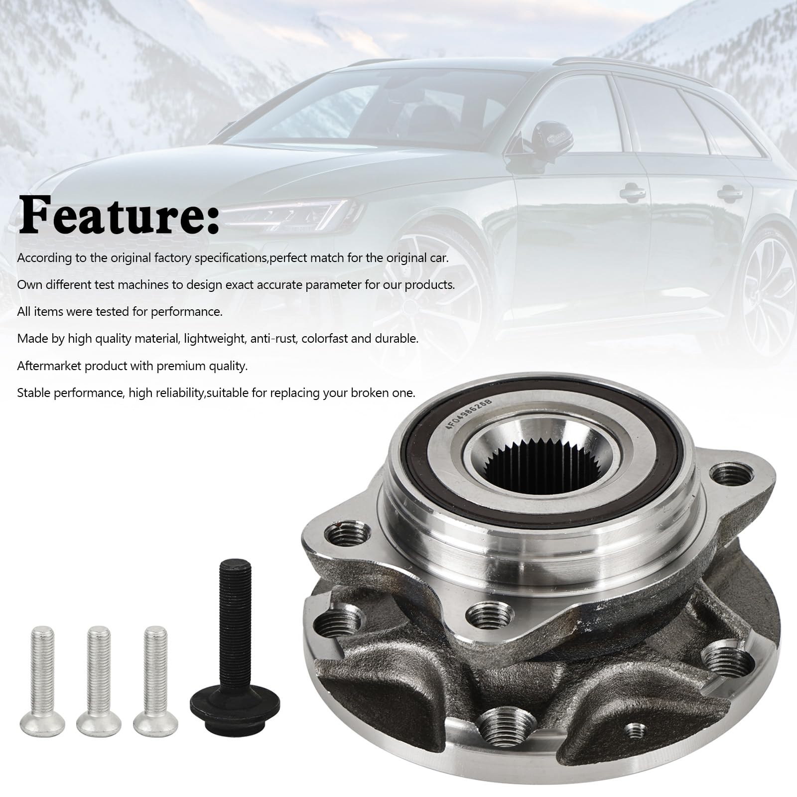 Moyeu de Roulement de Roue Avant 4F0498625B Fit pour Audi A6 A6 Allroad C6 4F2 4F5 R8 422 423 427